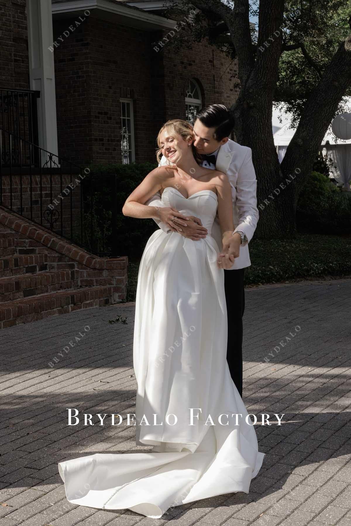 white sweetheart wedding dress