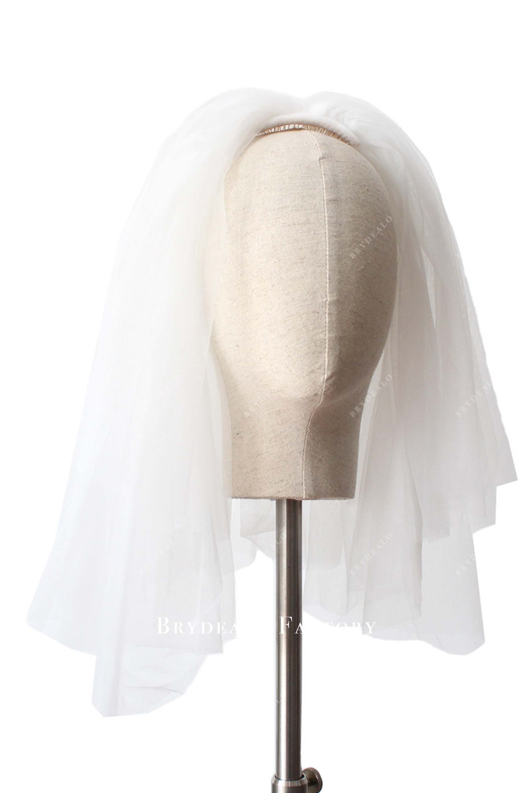 white tulle wedding veil