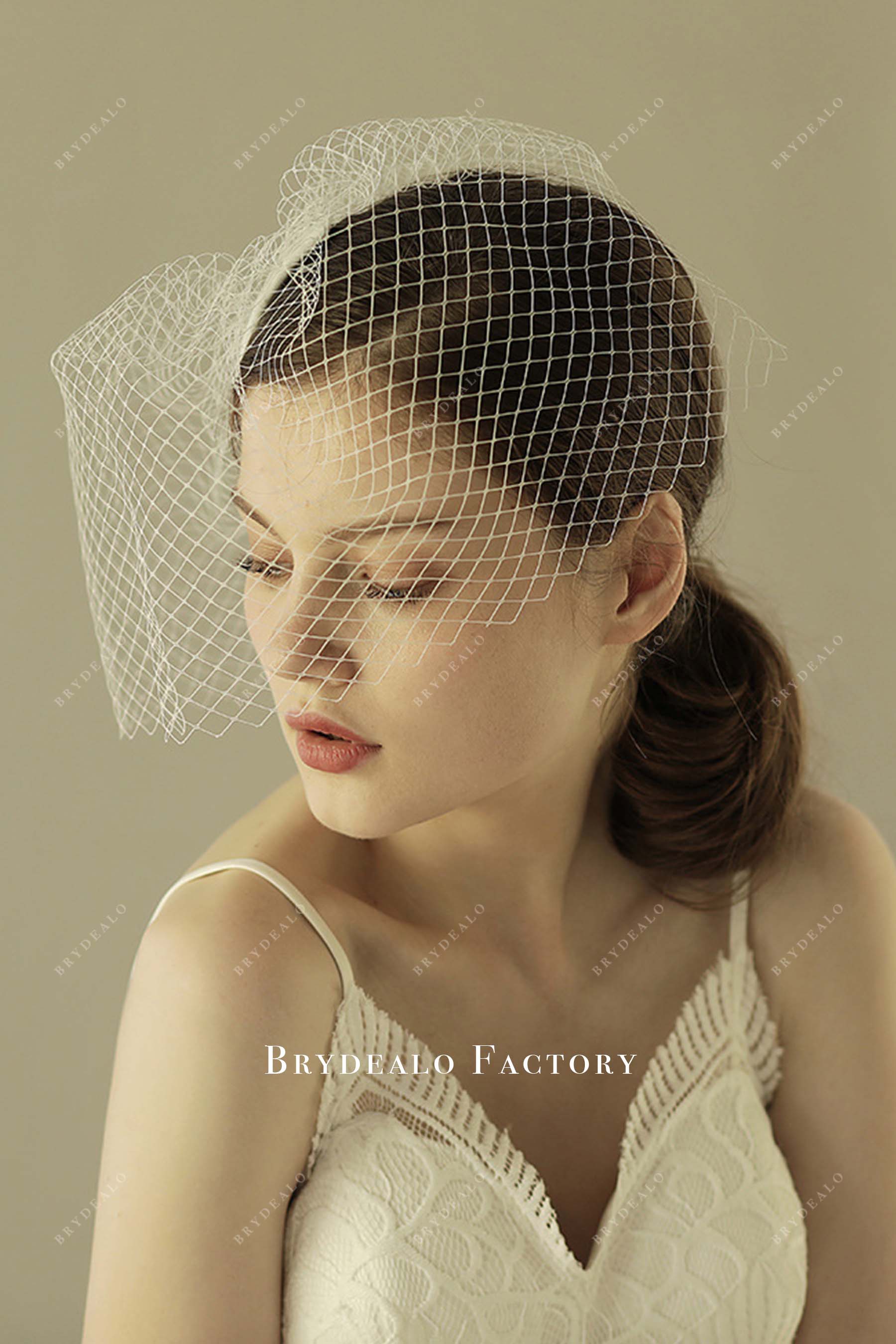 with comb birdcage bridal veil