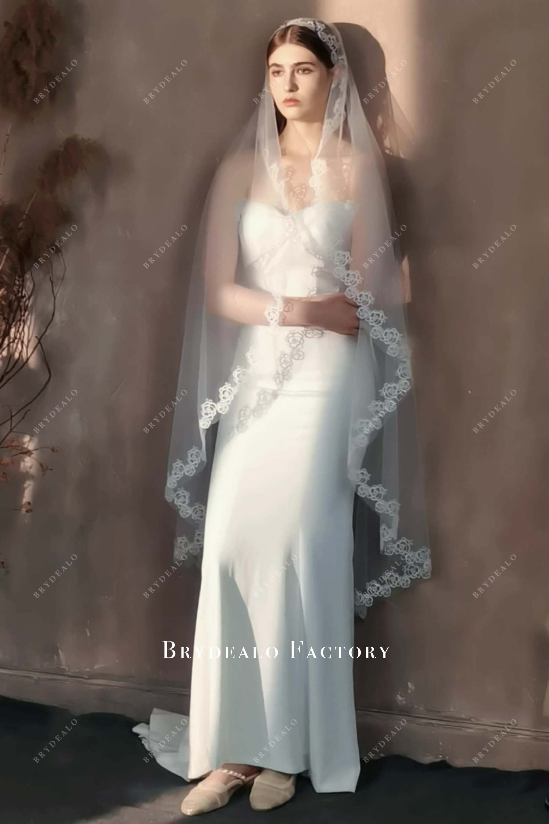 with comb bridal veil