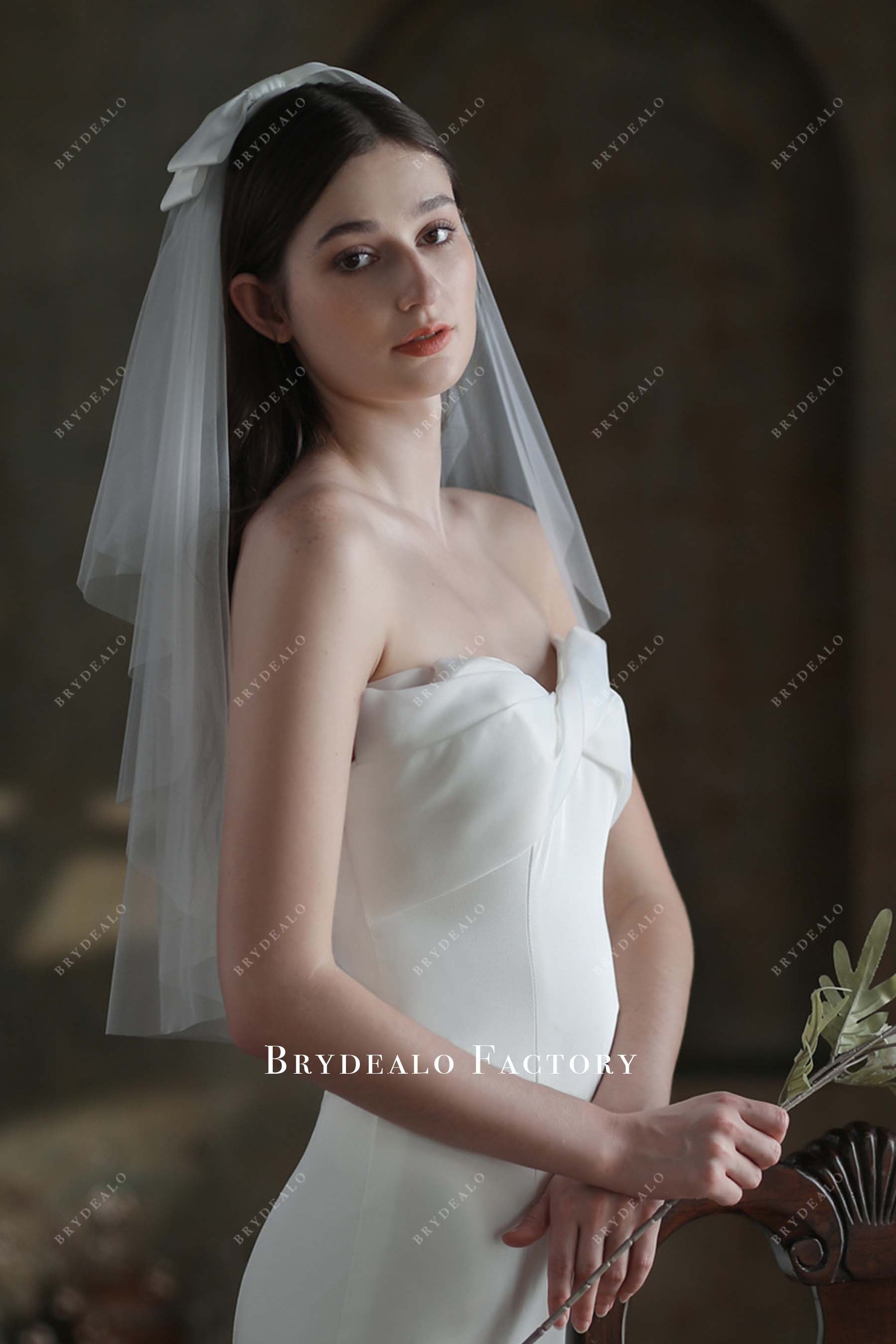 with comb tulle bridal veil