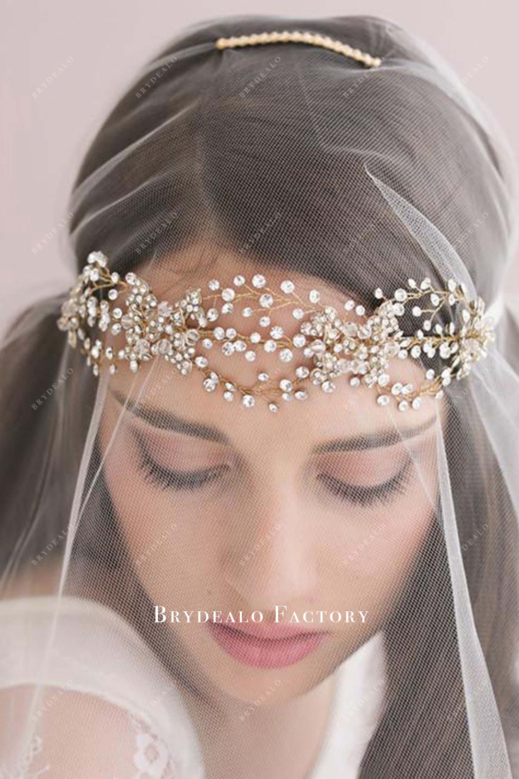 with headpiece wedding veil