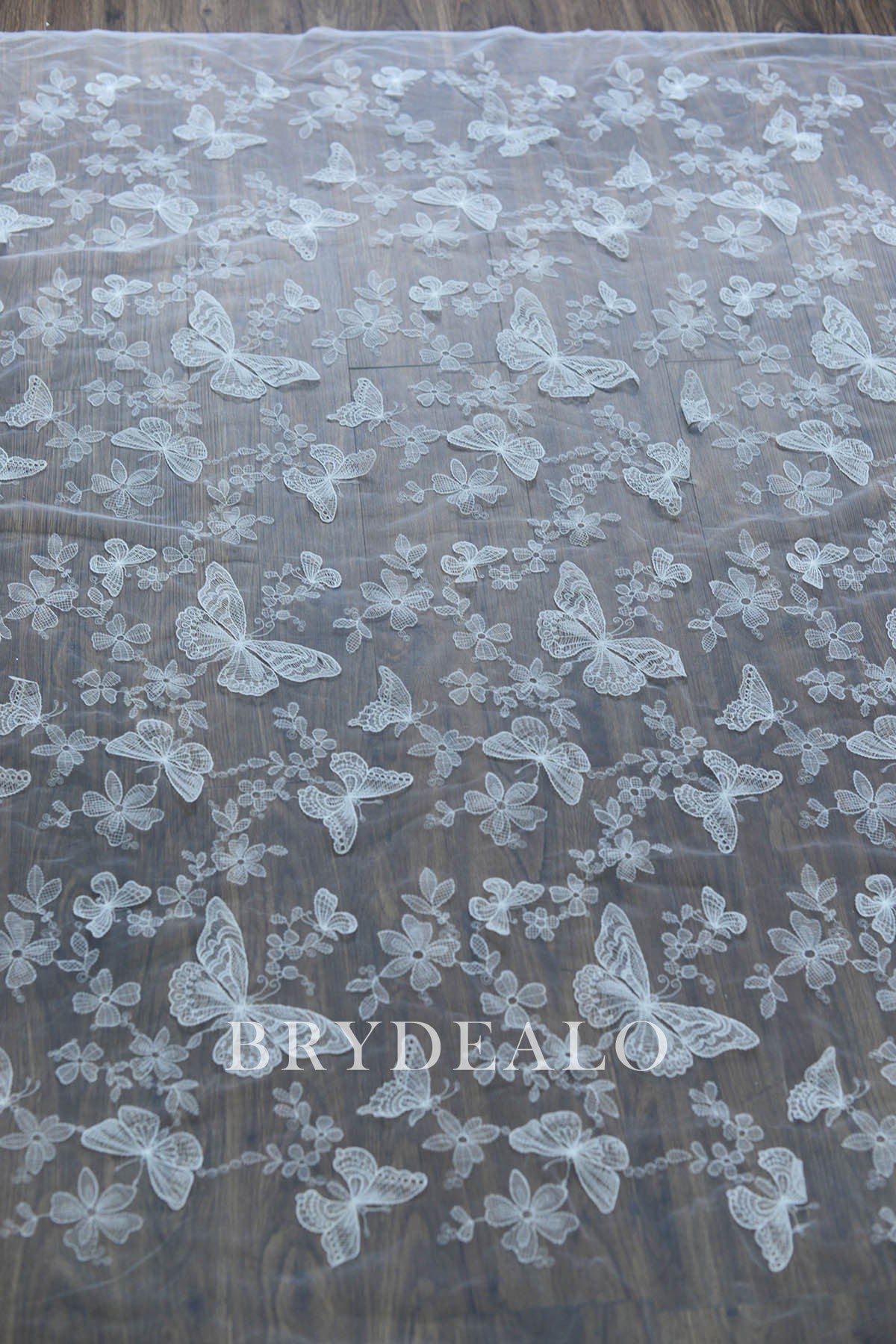 Designed 3D Butterfly Embroidery Lace Fabric Online