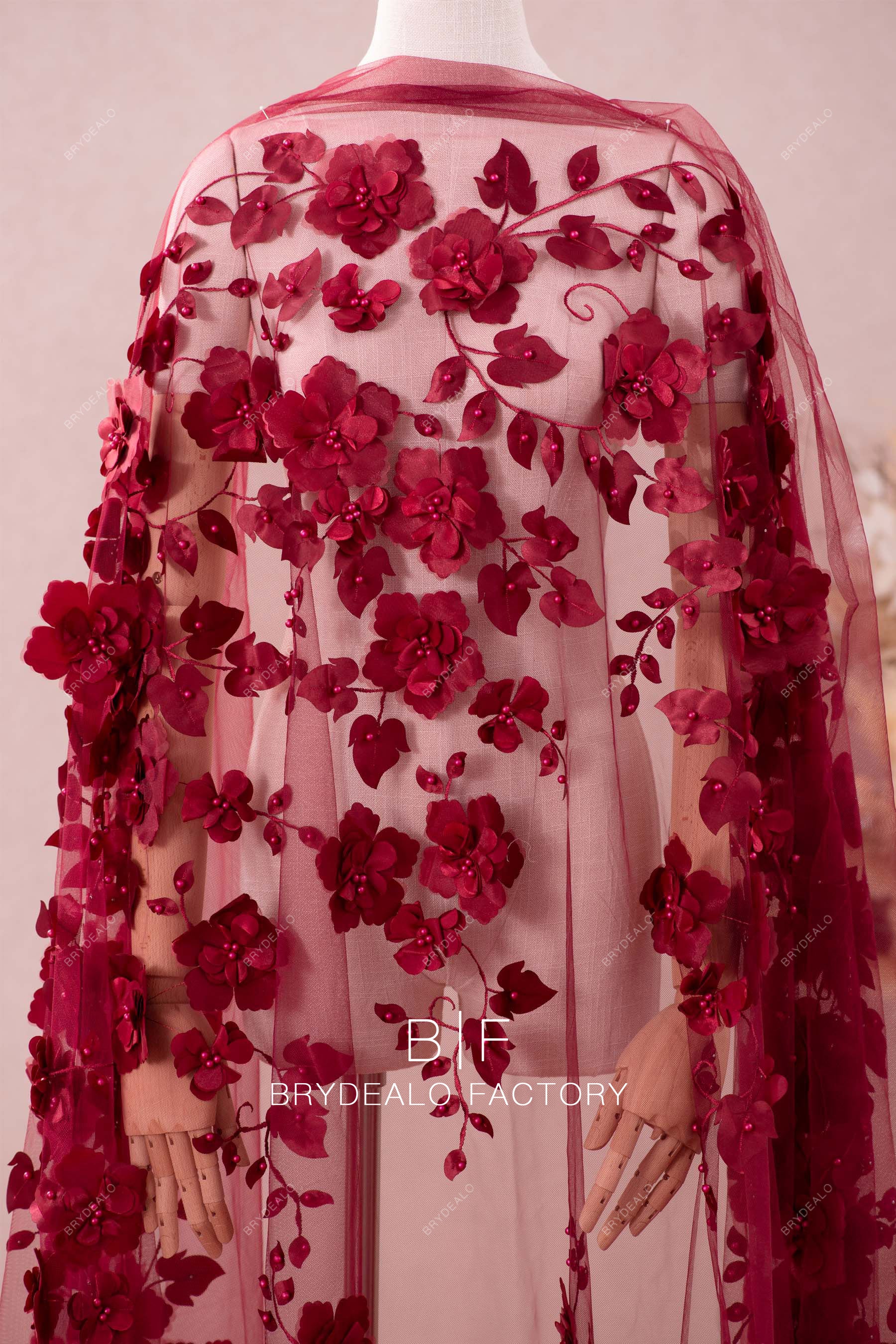 best 3D flower lace fabric for dresses