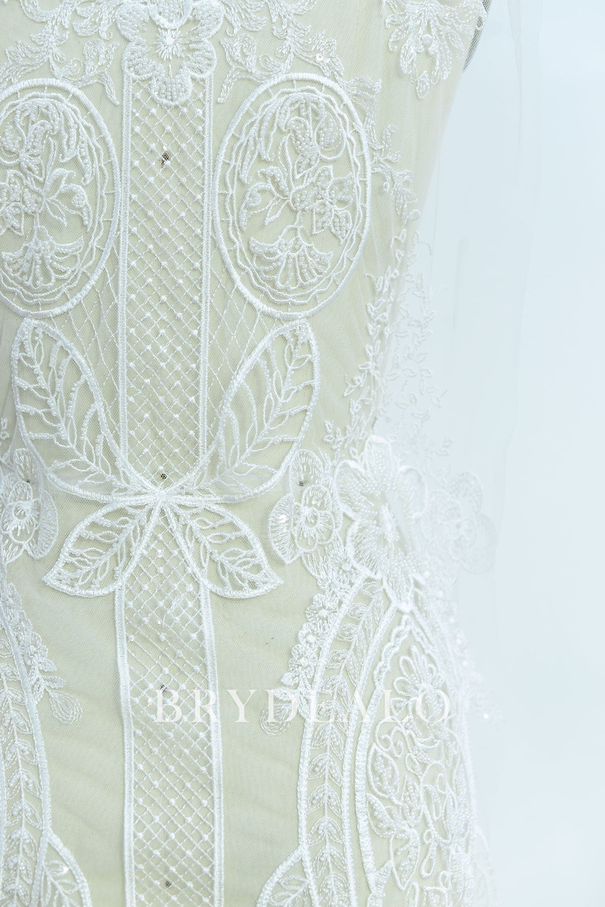 Designer Beaded Baroque Bridal Lace Fabric By the Yard Designer Beaded Baroque Bridal Lace Fabric By the Yard