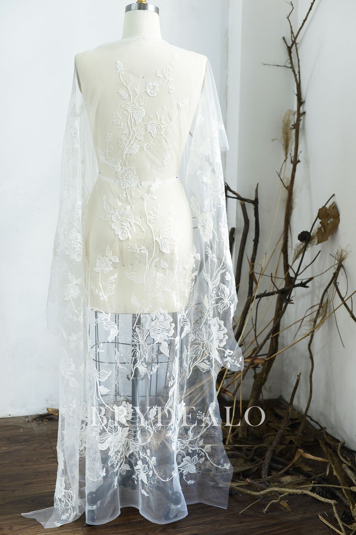 Beautiful Flower Embroidery Bridal Lace Fabric online