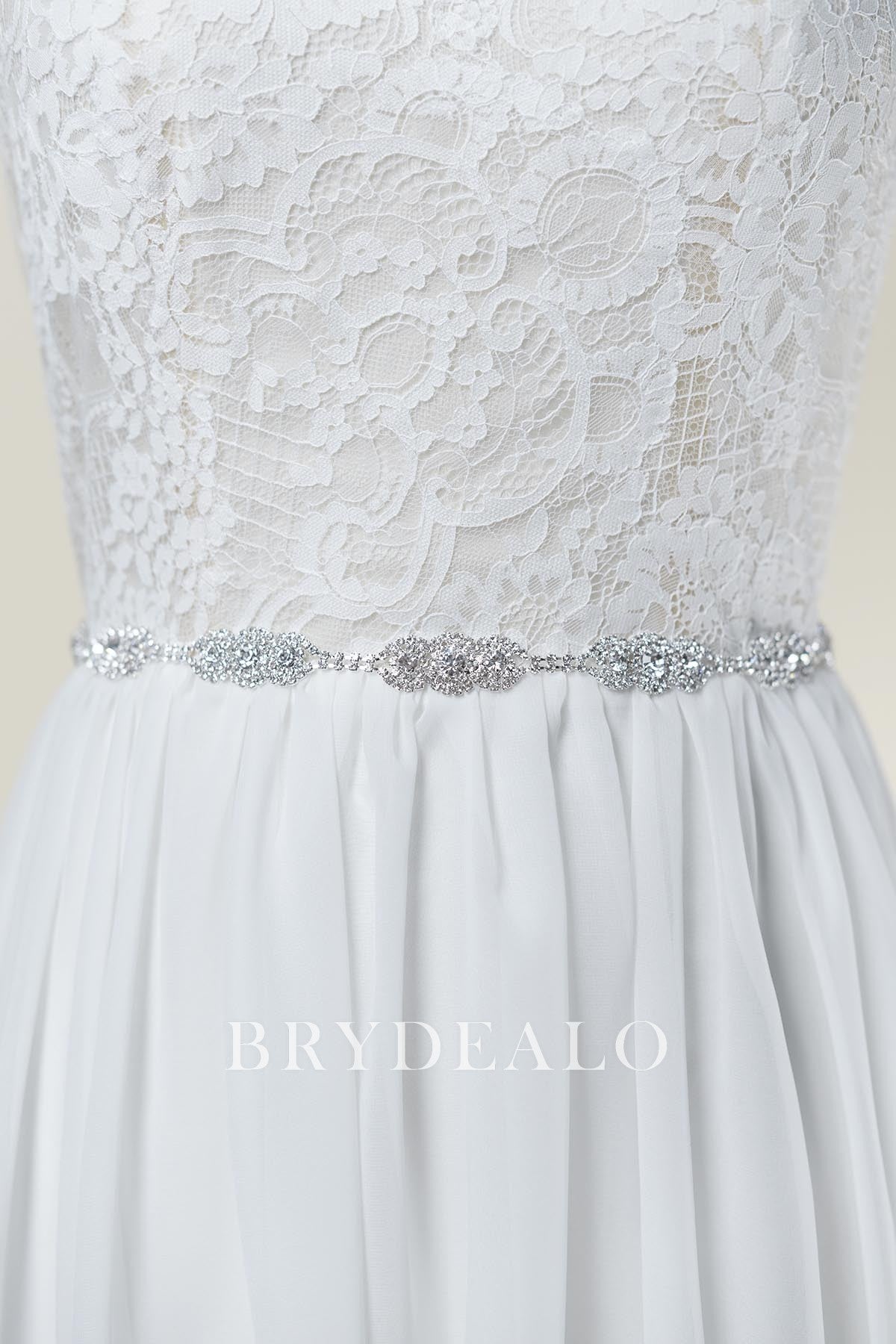 blue dress for baby girl Sparkly Rhinestones and Beads Satin Bridal Sash Online