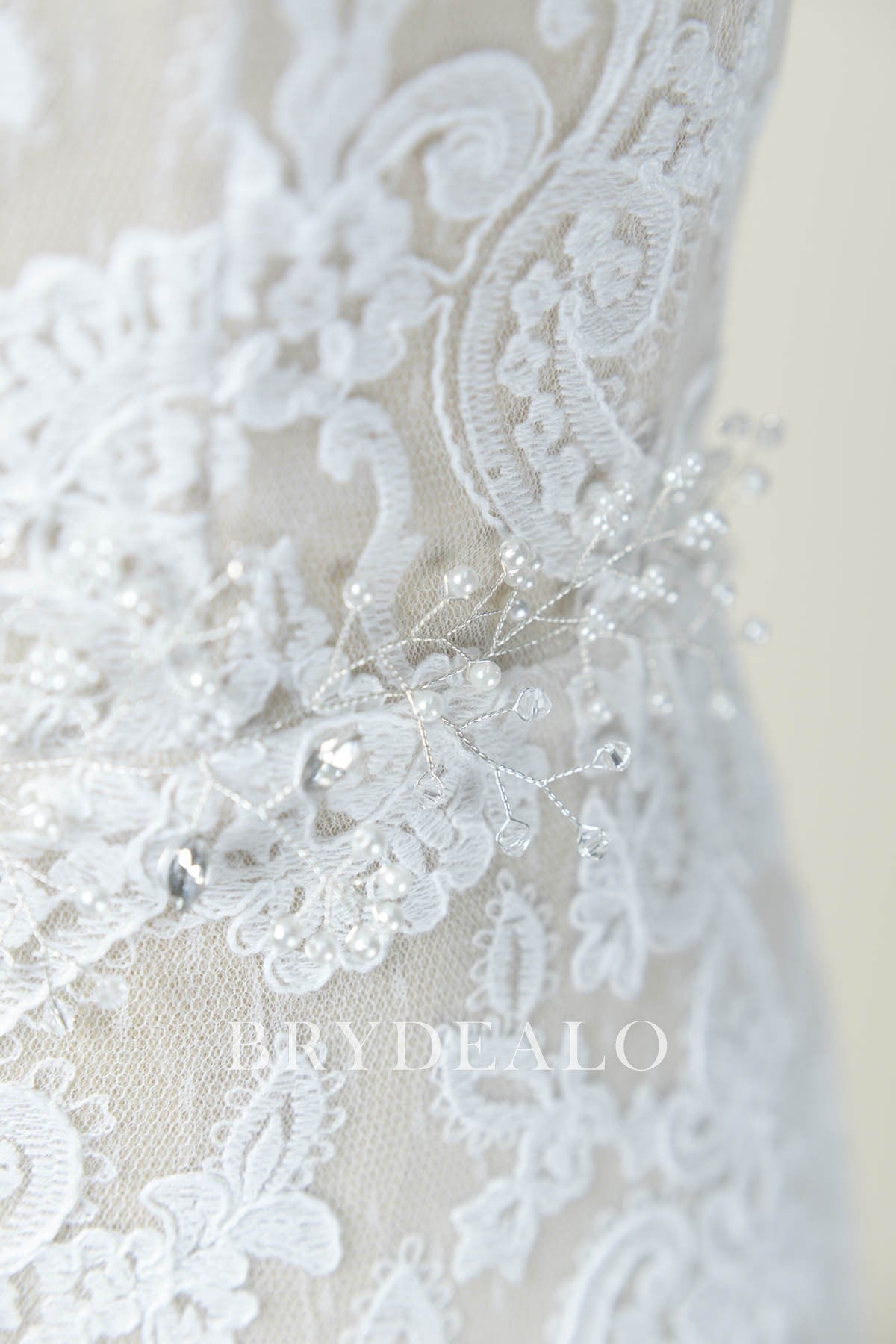 romantic Crystal Silver Filament Sash