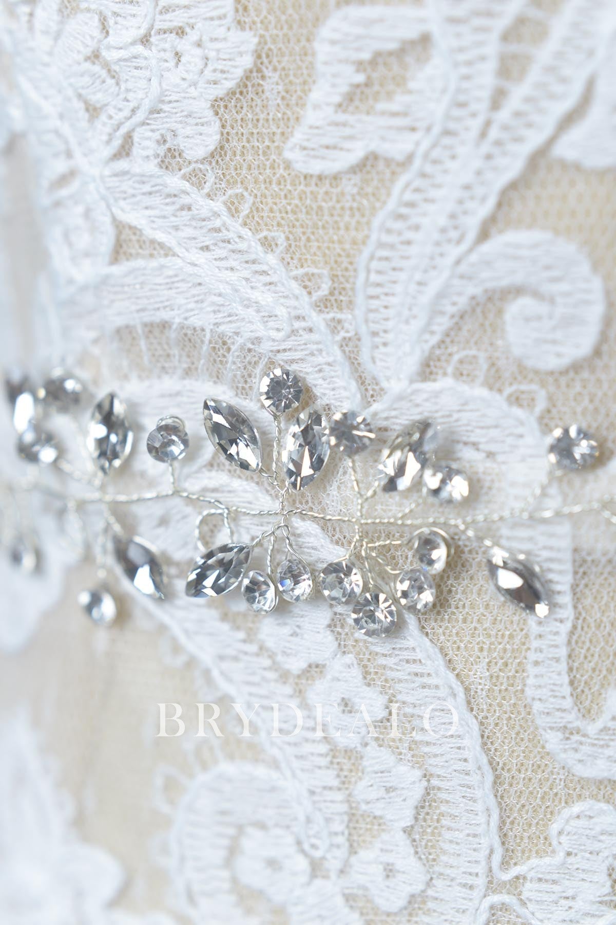 Sparkly Crystal Silver Filament Sash