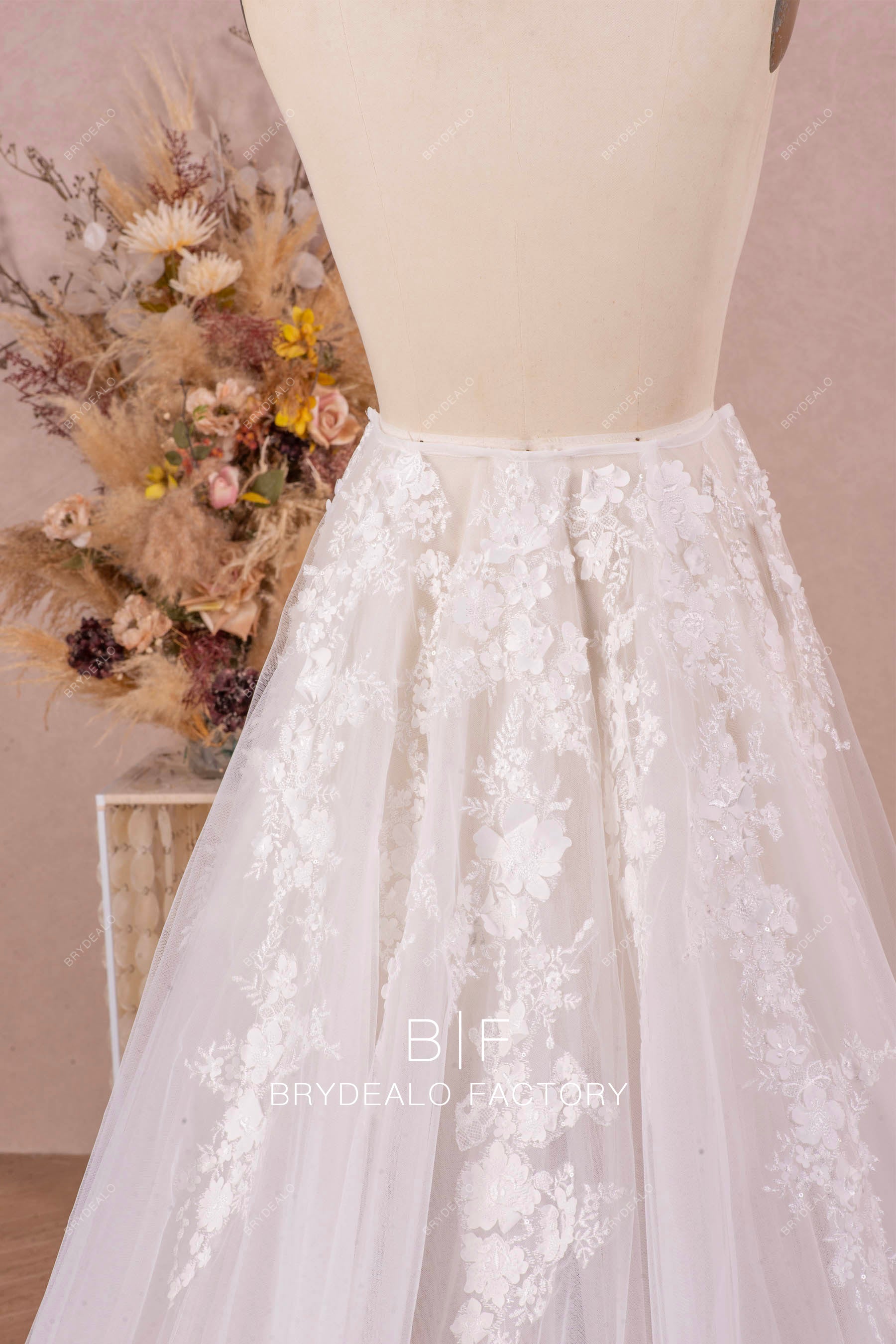 detachable flower wedding overskirt online