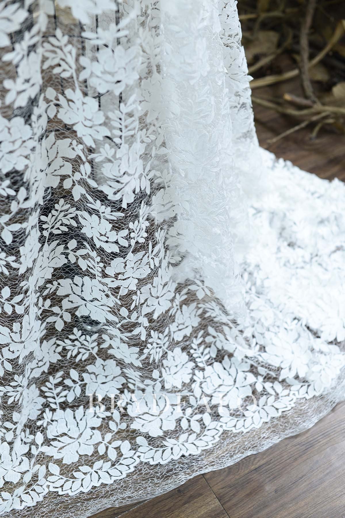 Best Double Border Repeated Flowers Designer Lace Fabric