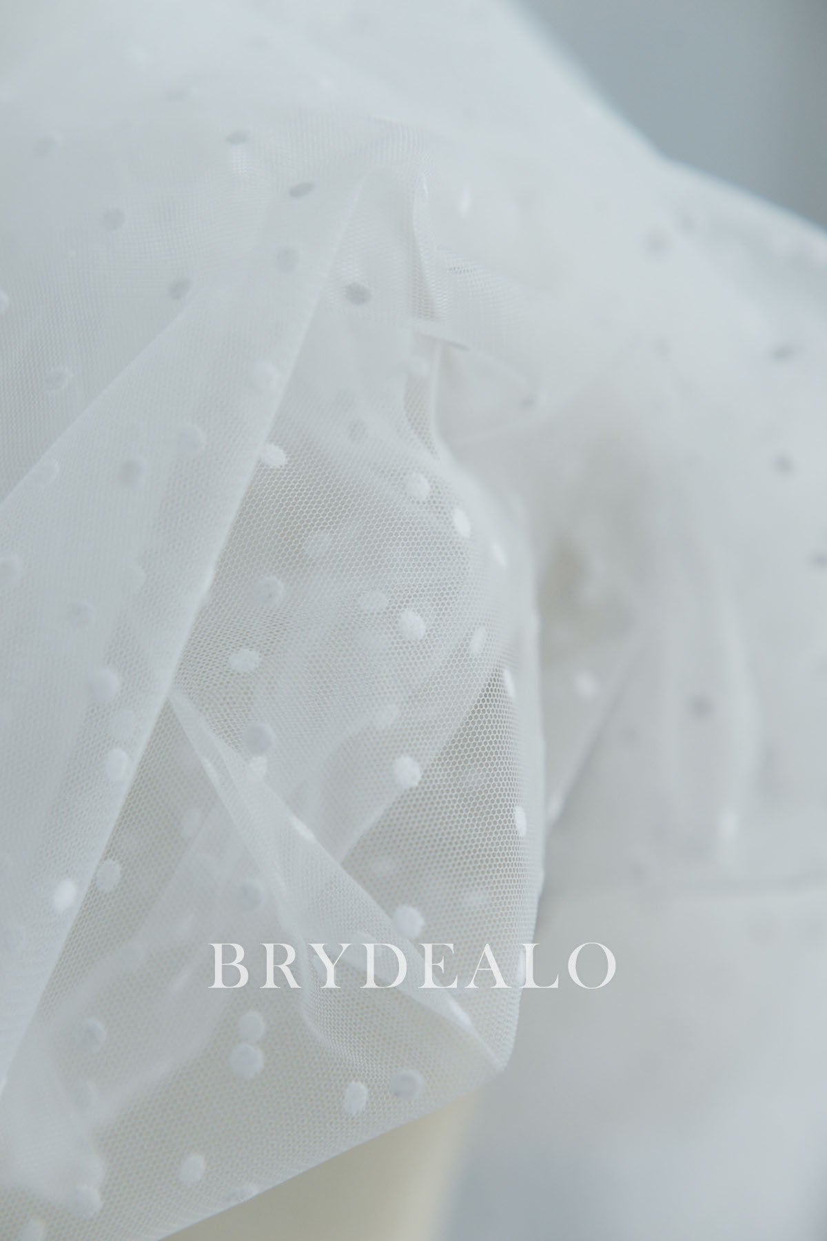 Even Small Flocked Polka Dot Mesh Lace Fabric