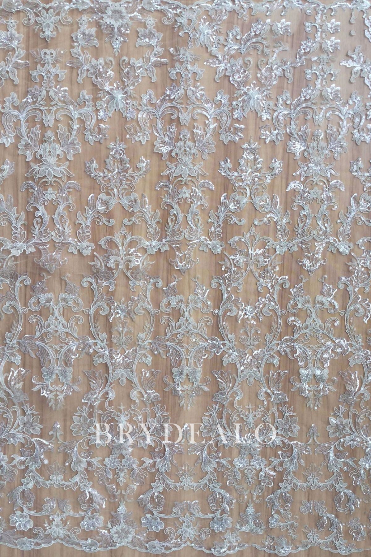 Popular Glittery Sequined Embroidered Lace Fabric