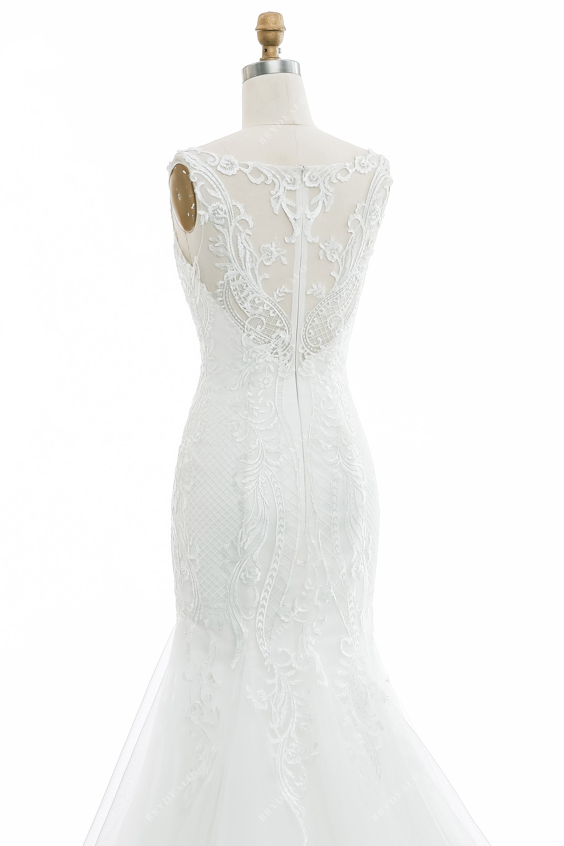 destination illusion back lace tulle wedding dress