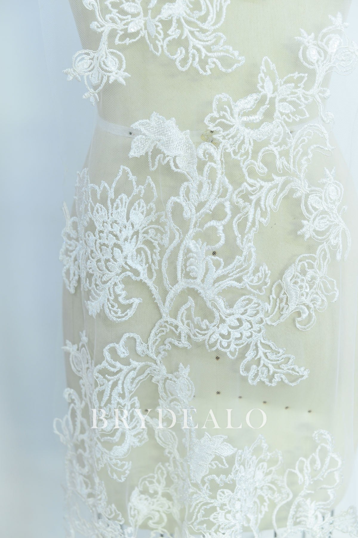 Best Large Embroidered Flower Lace Fabric online