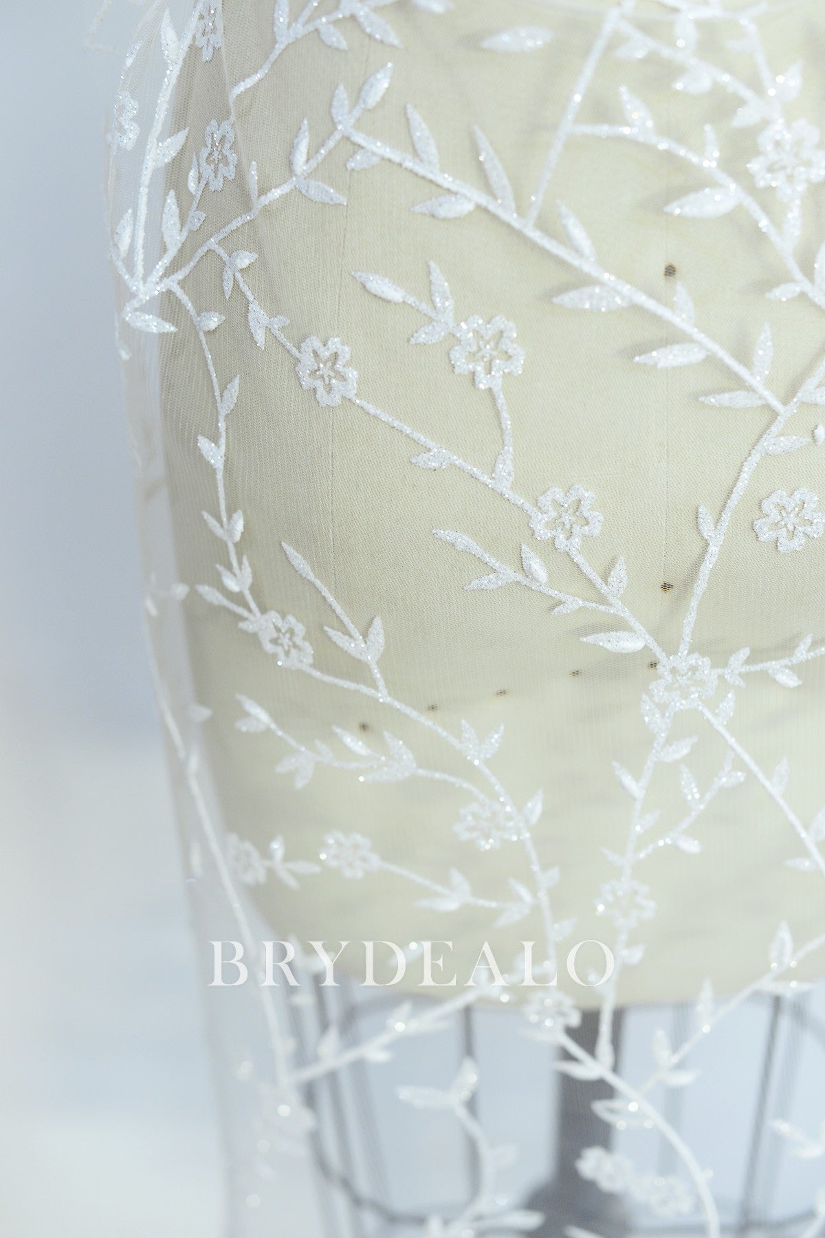 Leaf Motif Bridal Lace Fabric Online