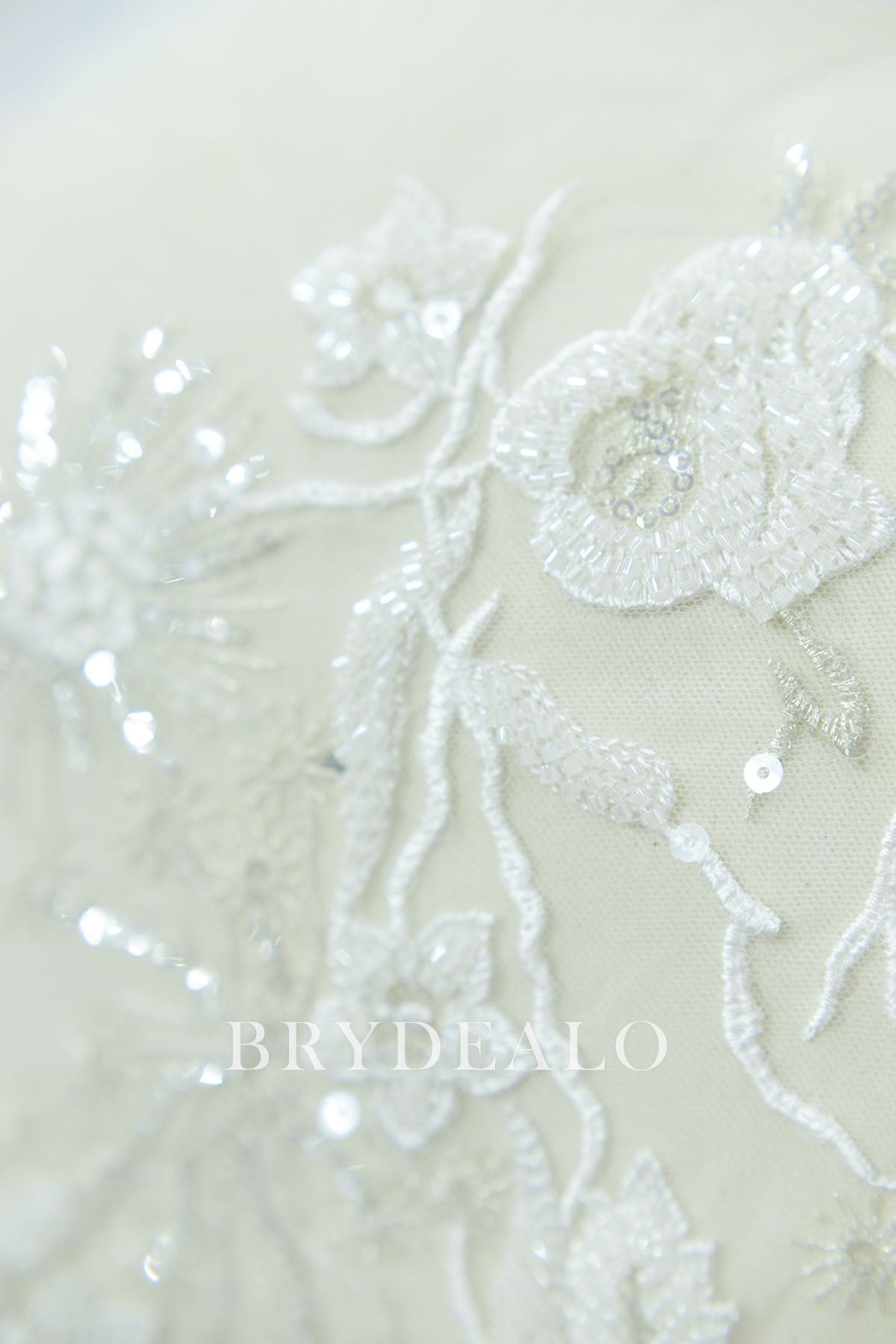 Best Beaded Flower Bridal Lace Fabric Online