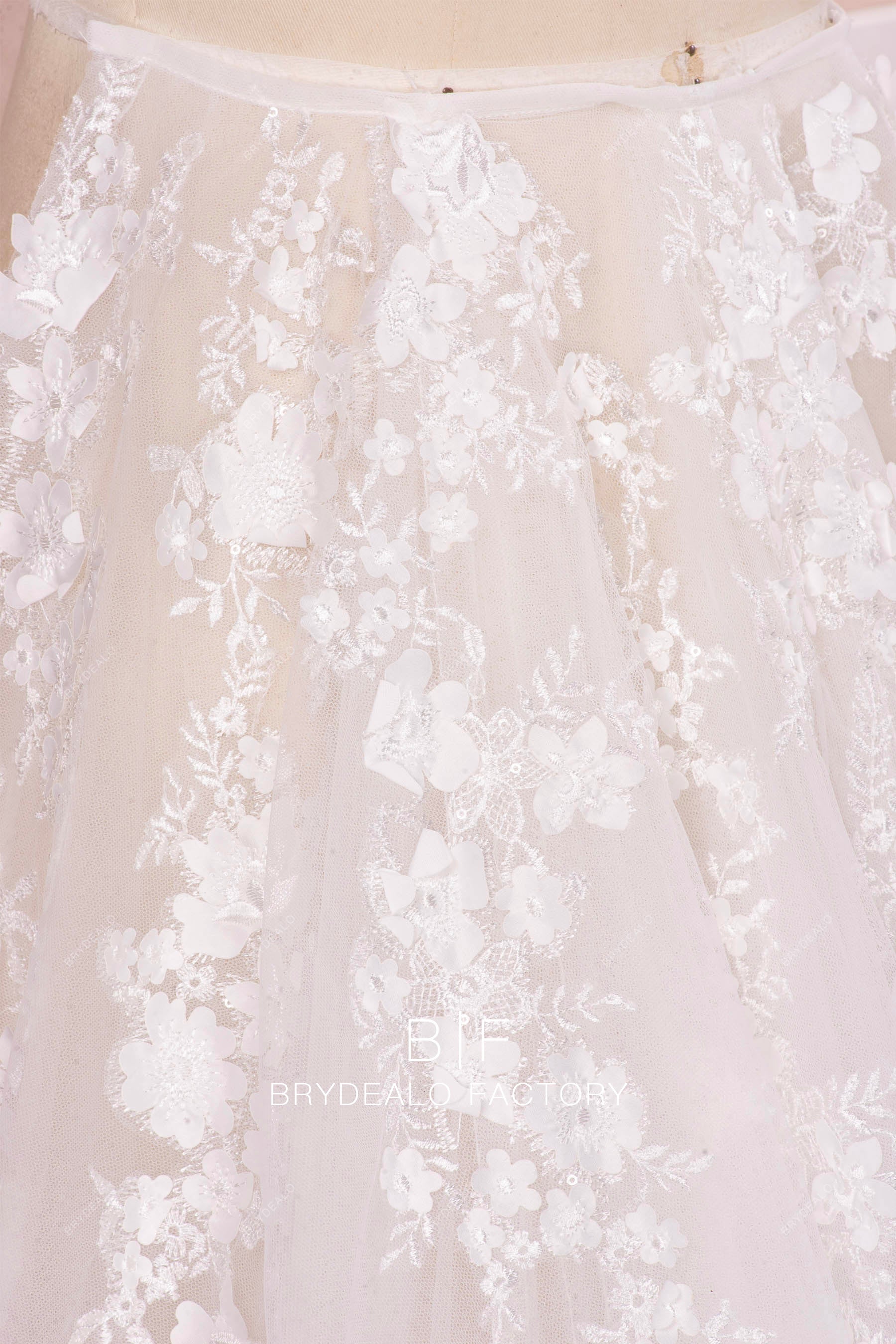 pearl flower romantic overskirt for wedding
