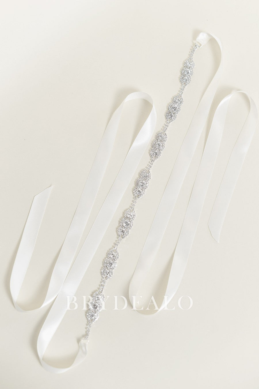 Trendy Satin Bridal Sash Sparkly Rhinestones And Beads