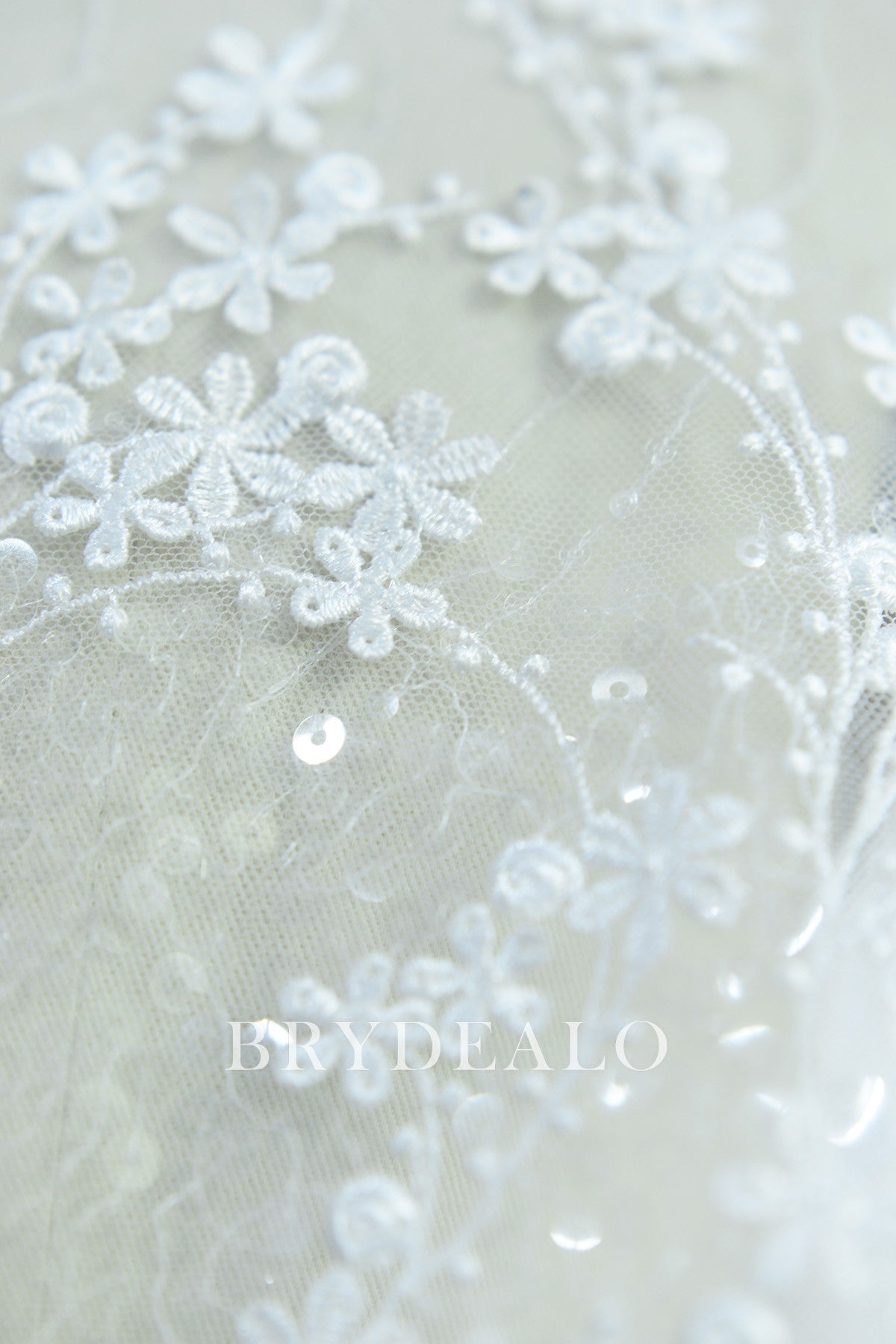 Stylish Embroidery Tiny Flower Lace Fabric