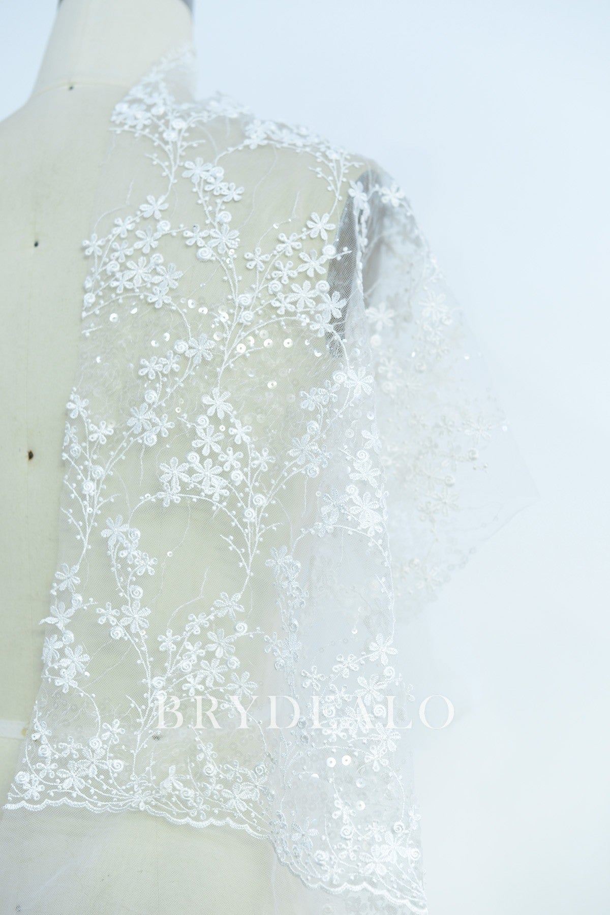 Fashion Shimmery Embroidery Tiny Flower Lace