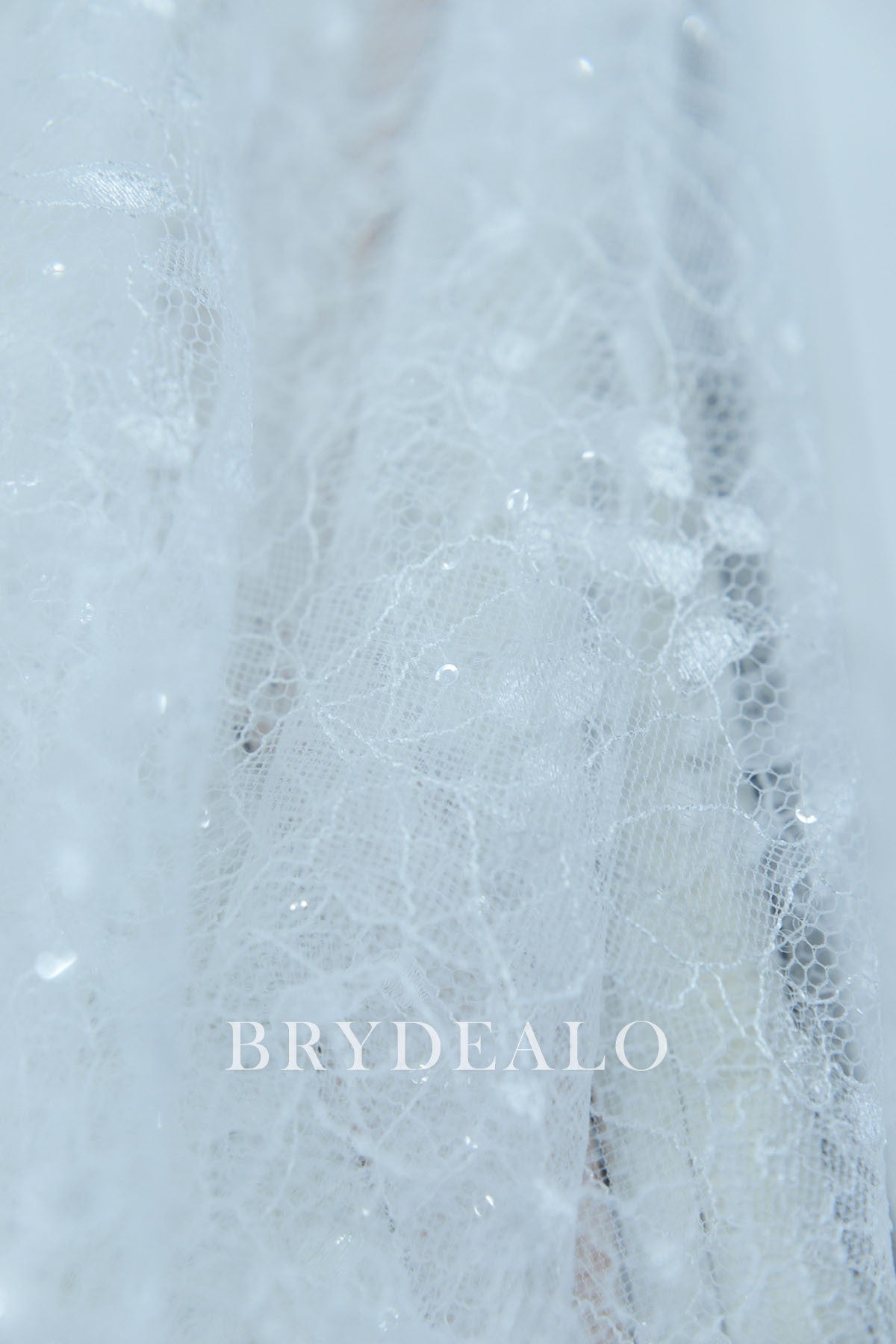 Designer Shimmery Leaf Pattern Sheer Sequined Lace Fabric