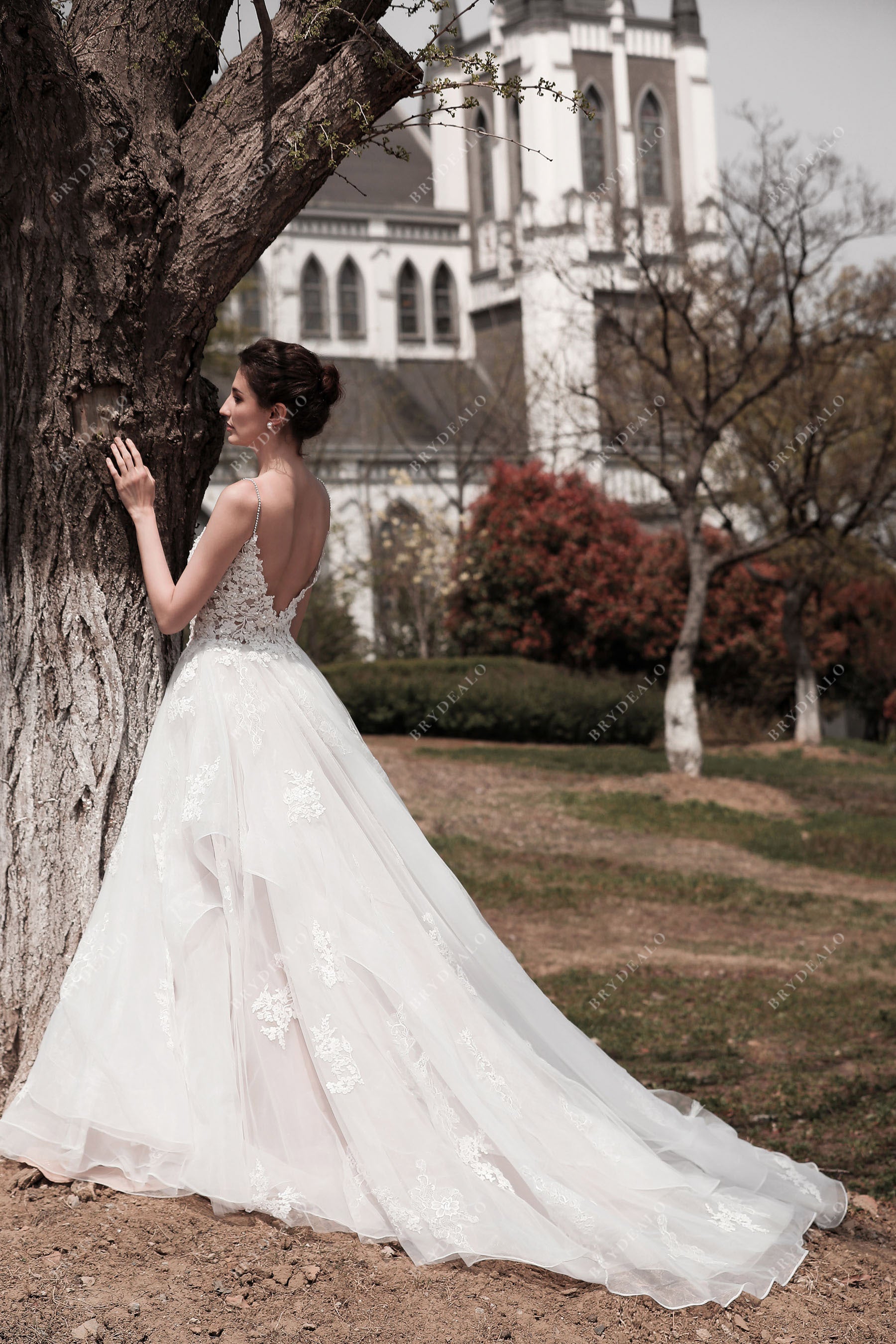 open back princess ball gown wedding dress