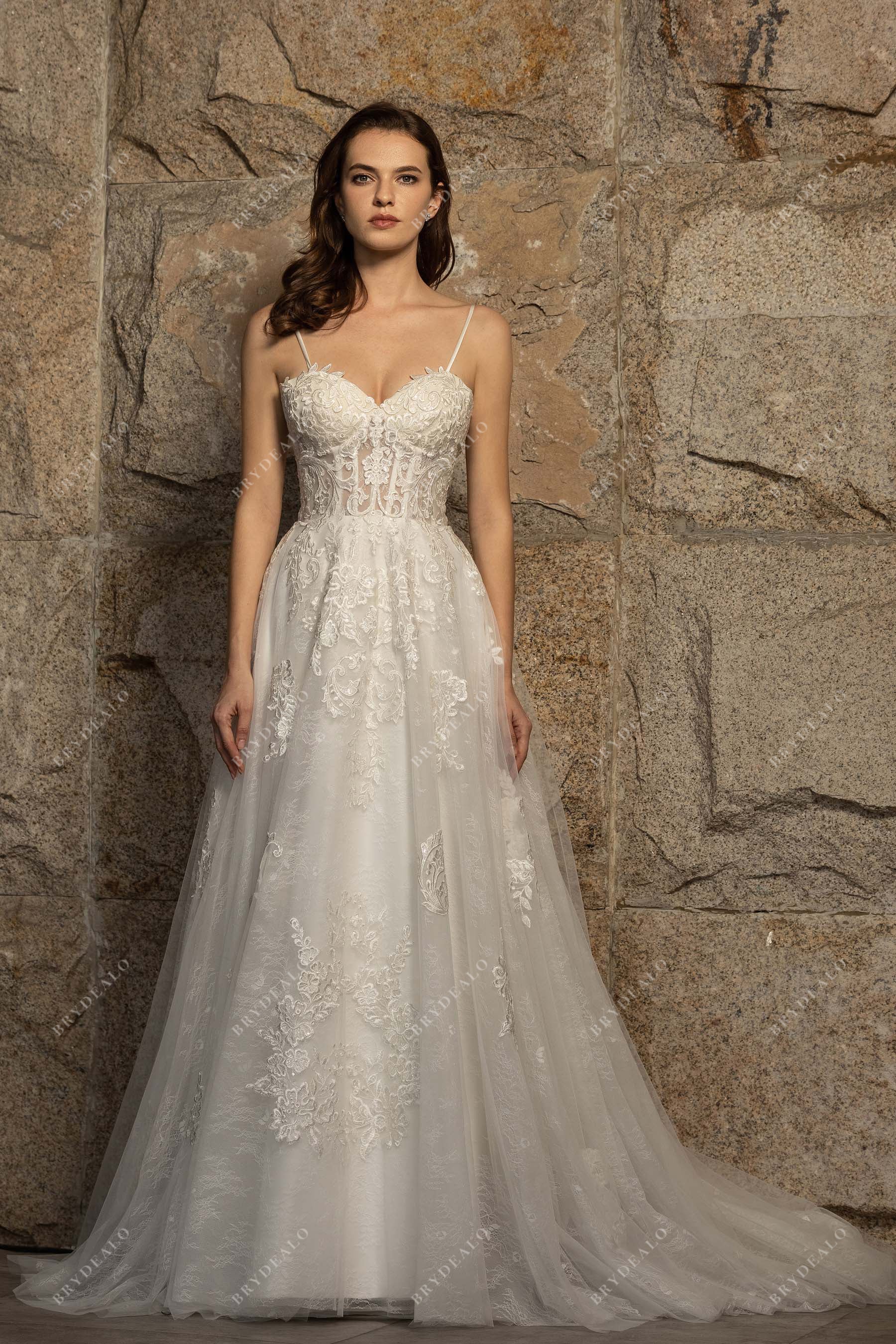 Spaghetti Strap Tulle Wedding Dress