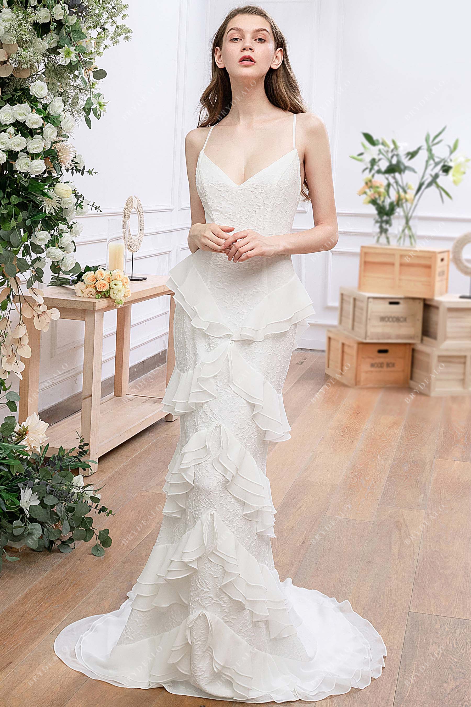 Sheath Wedding Dress with Straps