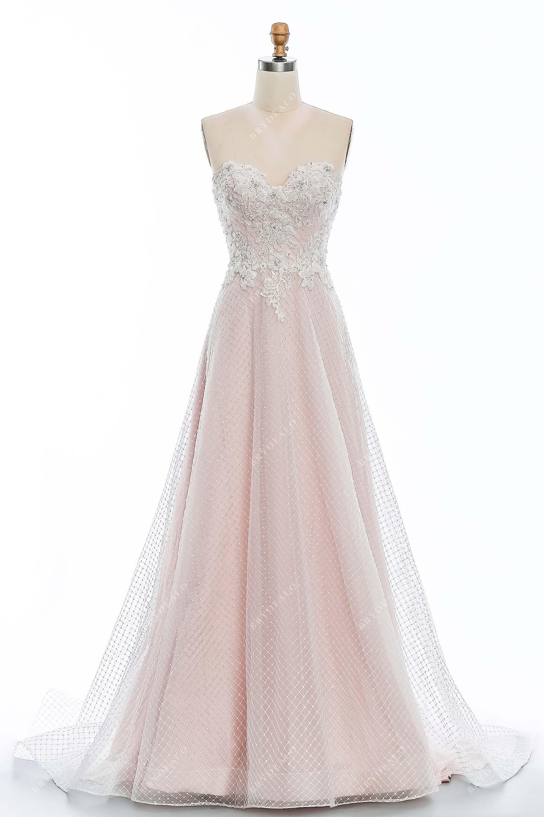 strapless sweetheart neck designer rhombus bridal dress