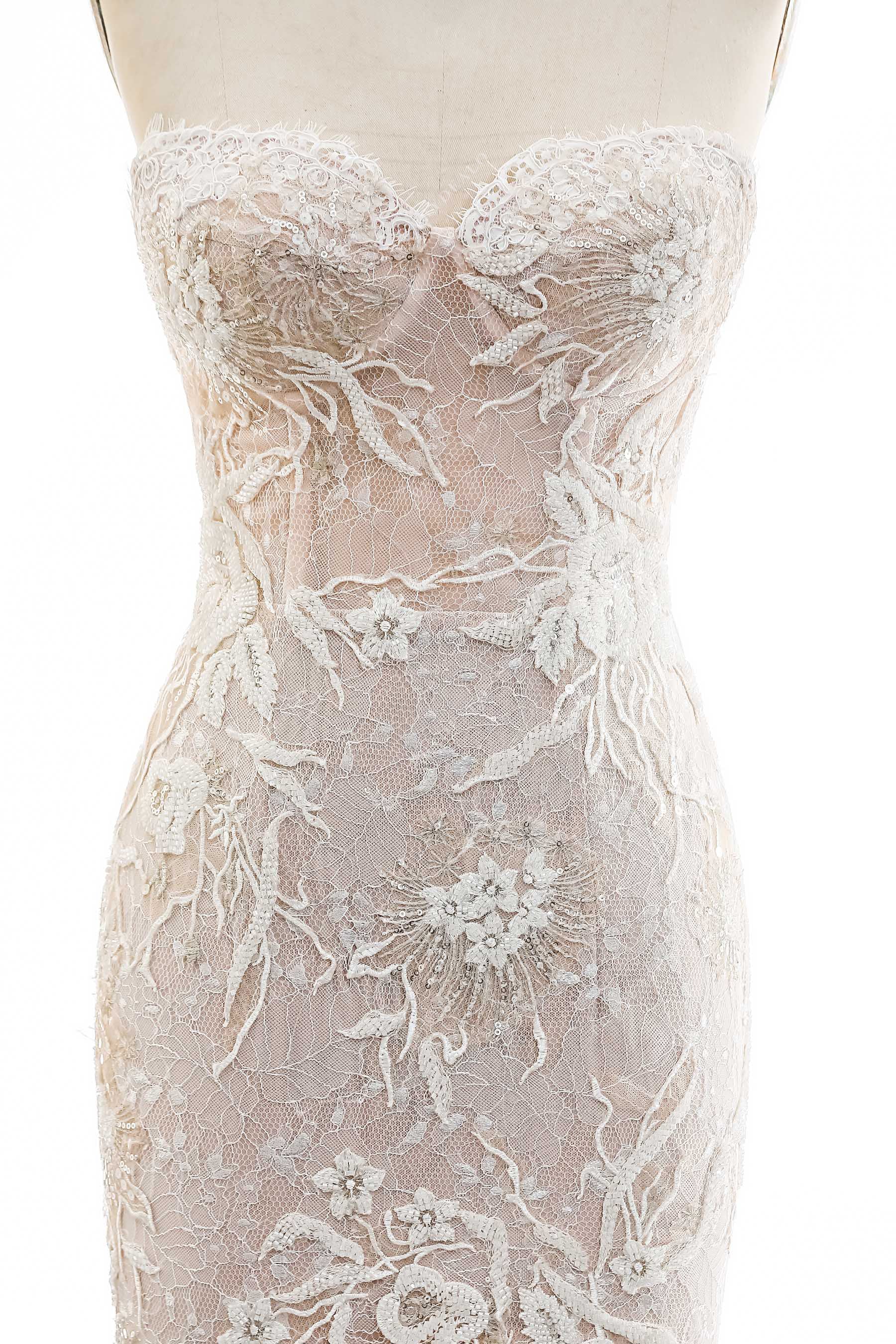 luxury beaded lace modern corset bridal gown