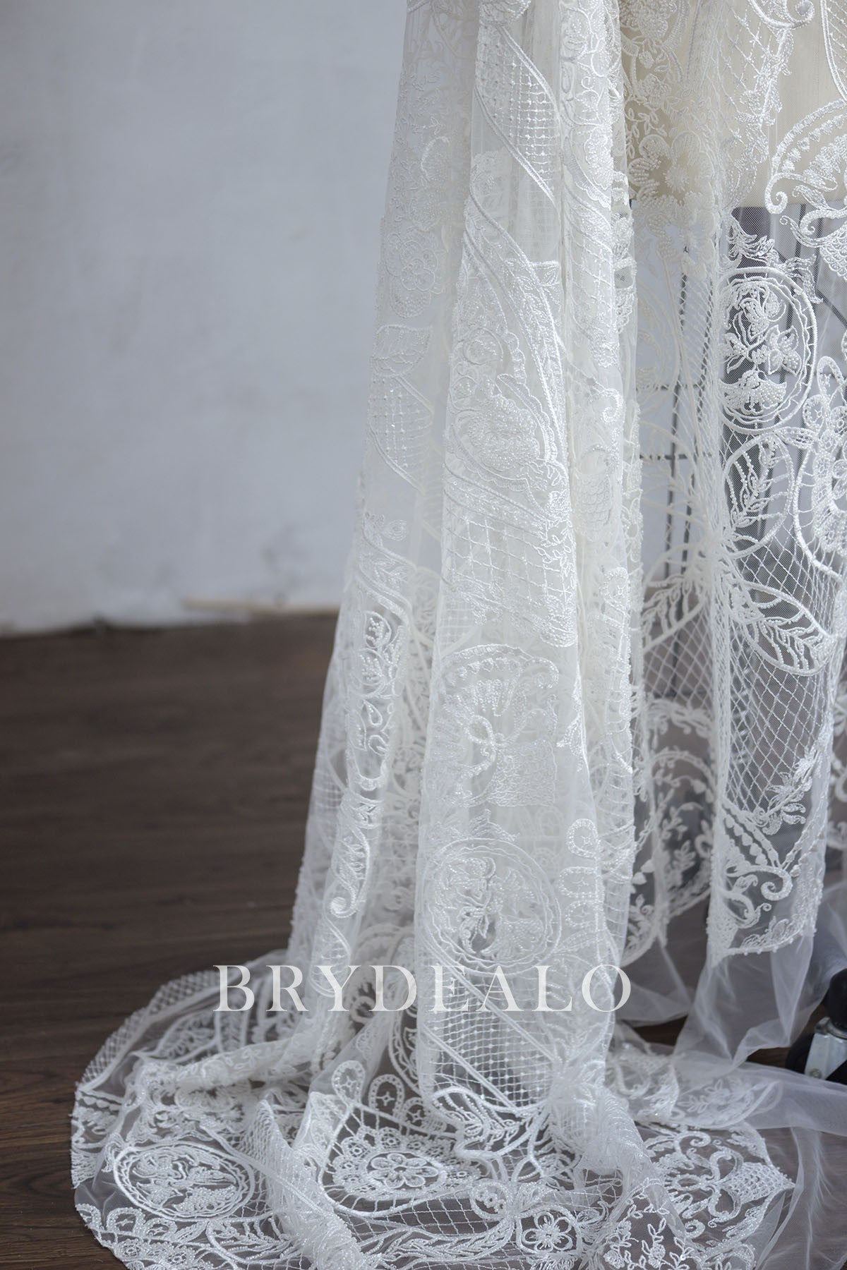 Best Beaded Double Border Bridal Fabric