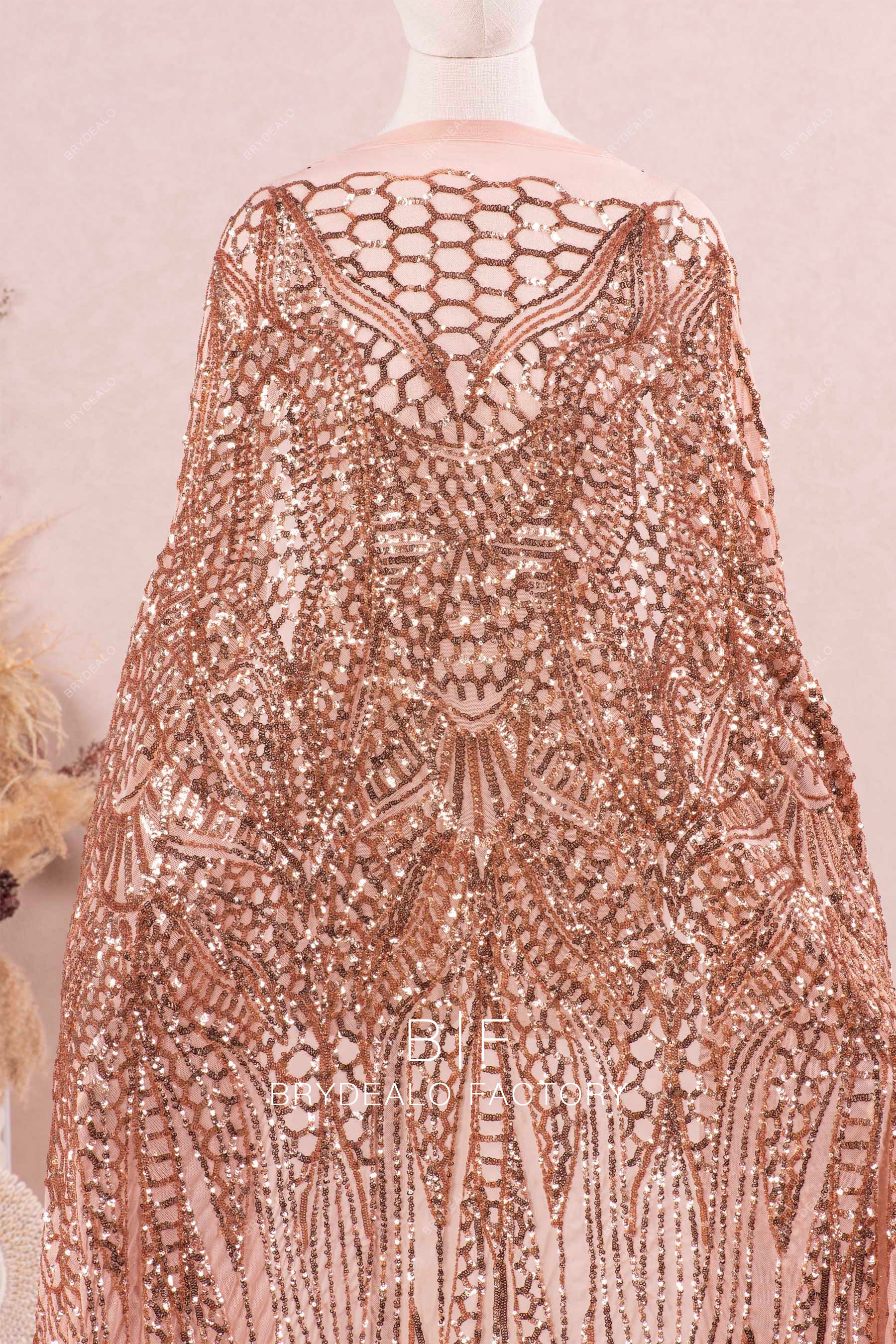 slim fit dress slacks Best Rose Gold Unique Patterned Sequined Lace Fabric