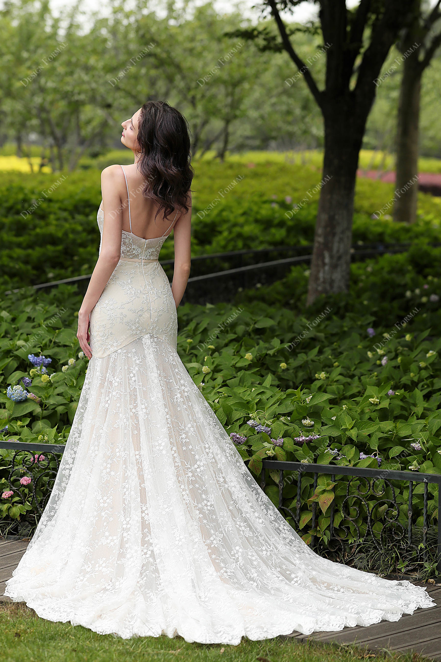Allover Floral Lace Mermaid Bridal Dress