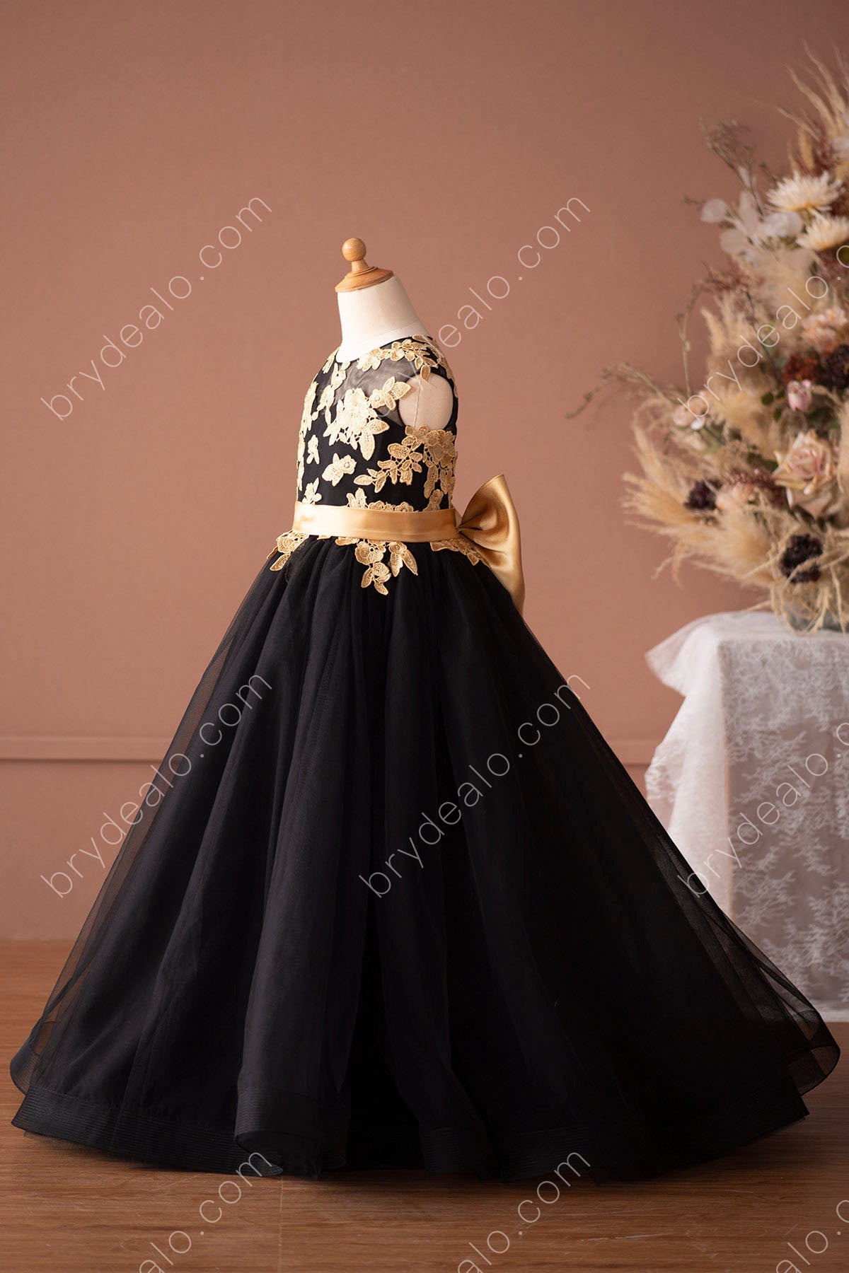 ball gown two-tone flower girl dress for wedding