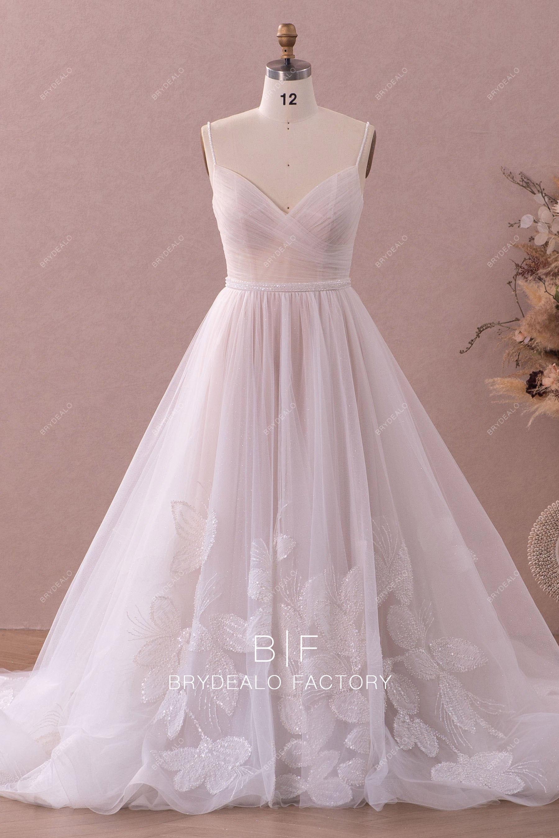 beaded dress size 12 Silynne Whimsical Wedding Dress | Silk Organza & Beaded Corset