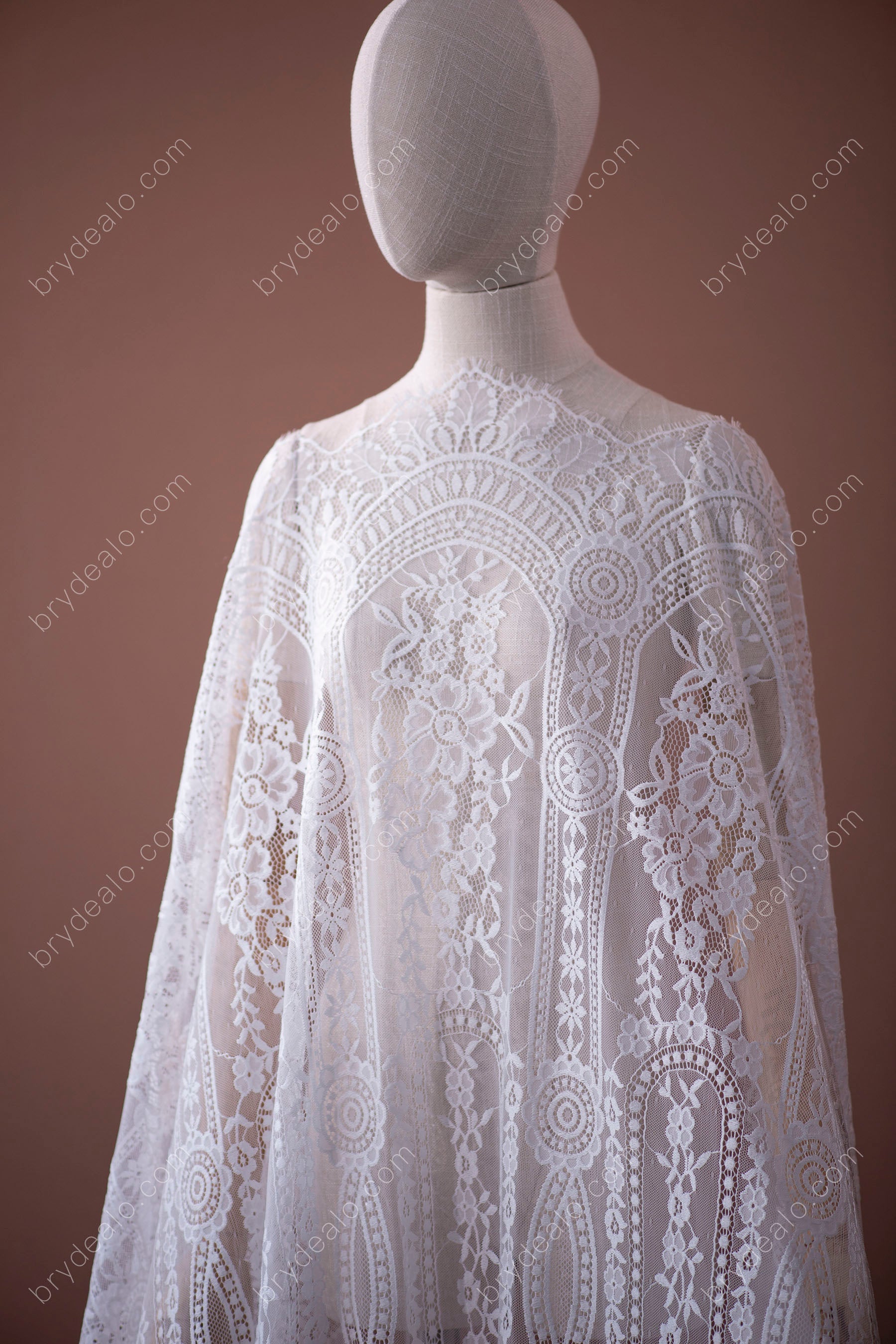 Beautiful Geometric Scalloped Eyelash Lace Fabric online