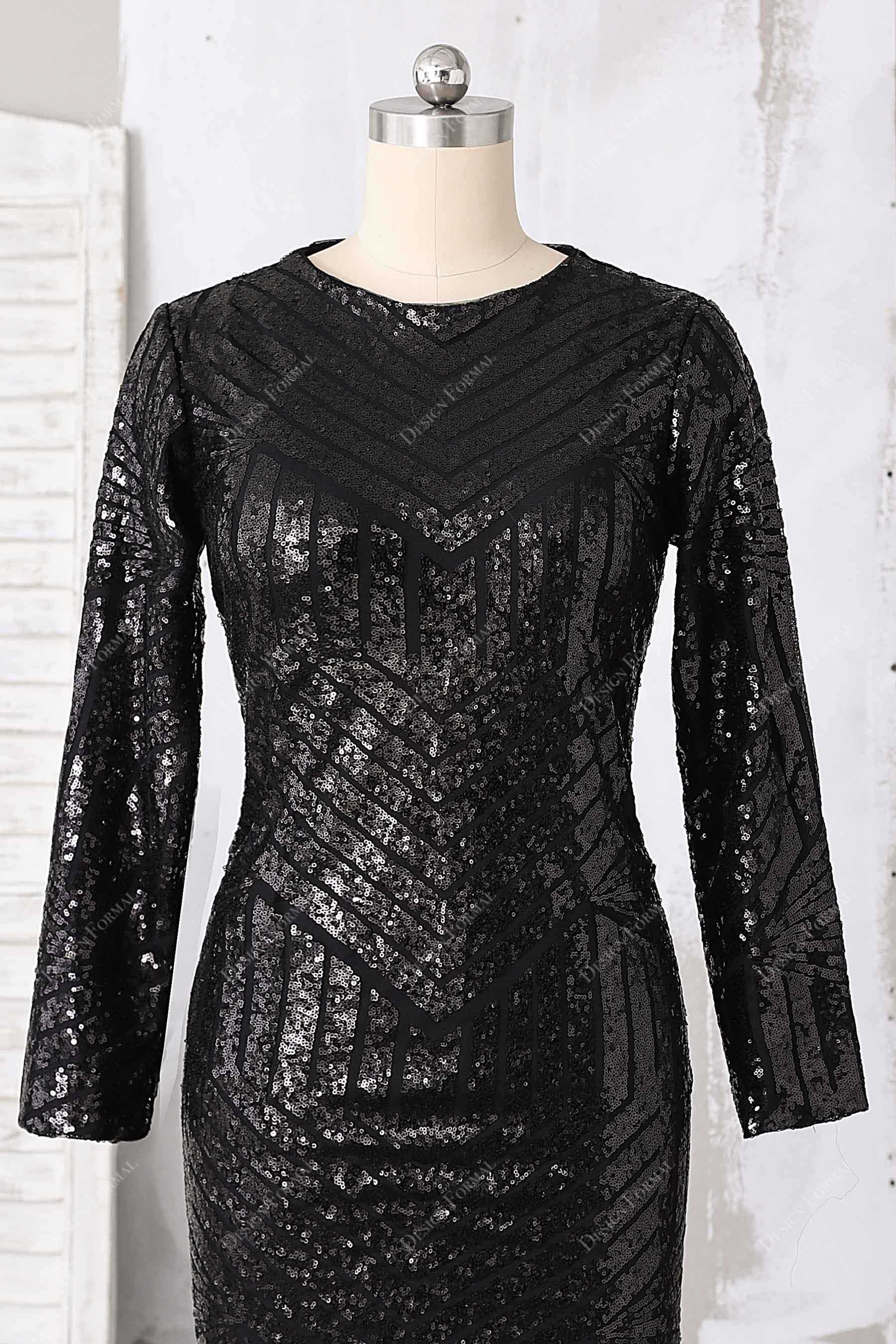 black bombshell sequin fitted bodice