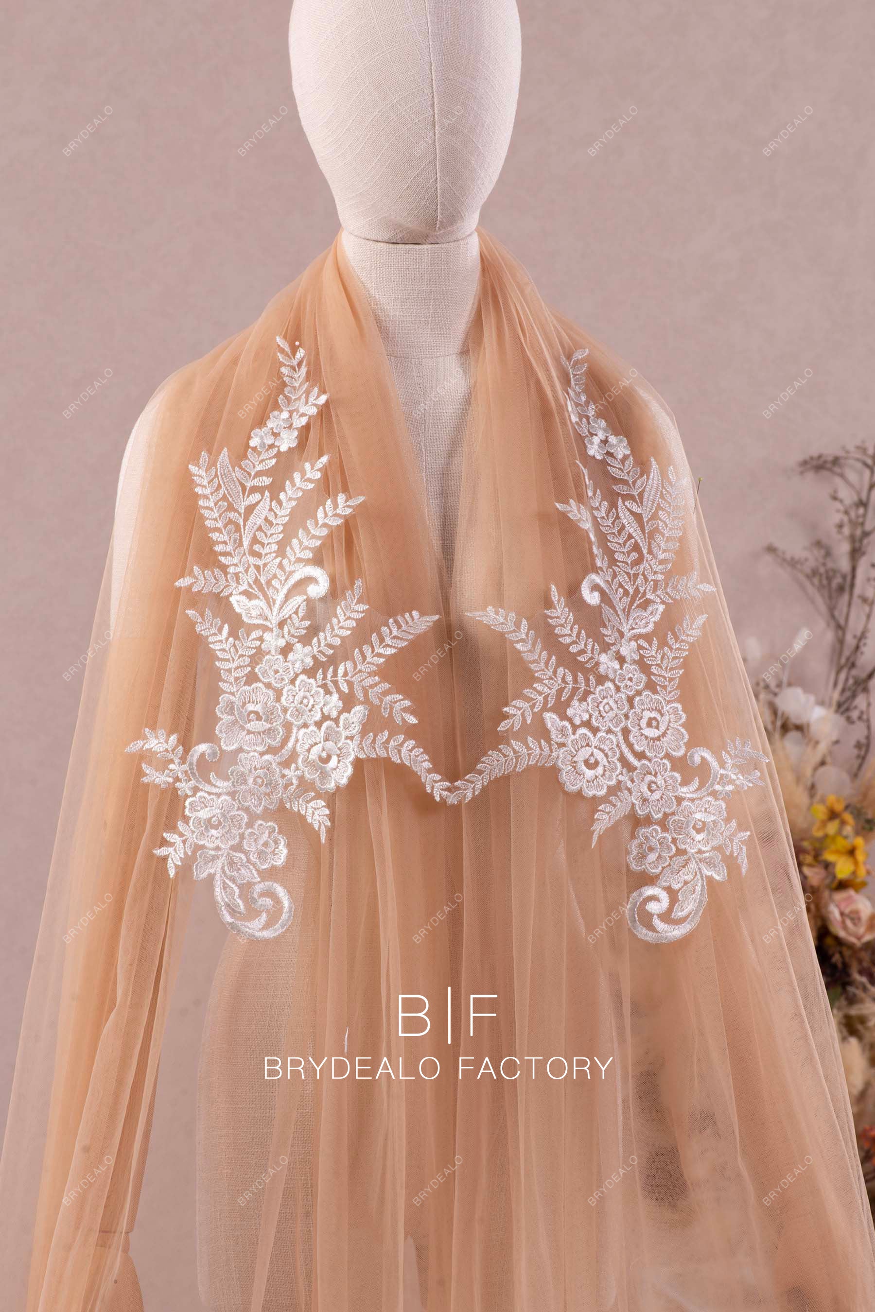 Beautiful Symmetrical Botany Motif Embroidery Lace Appliques