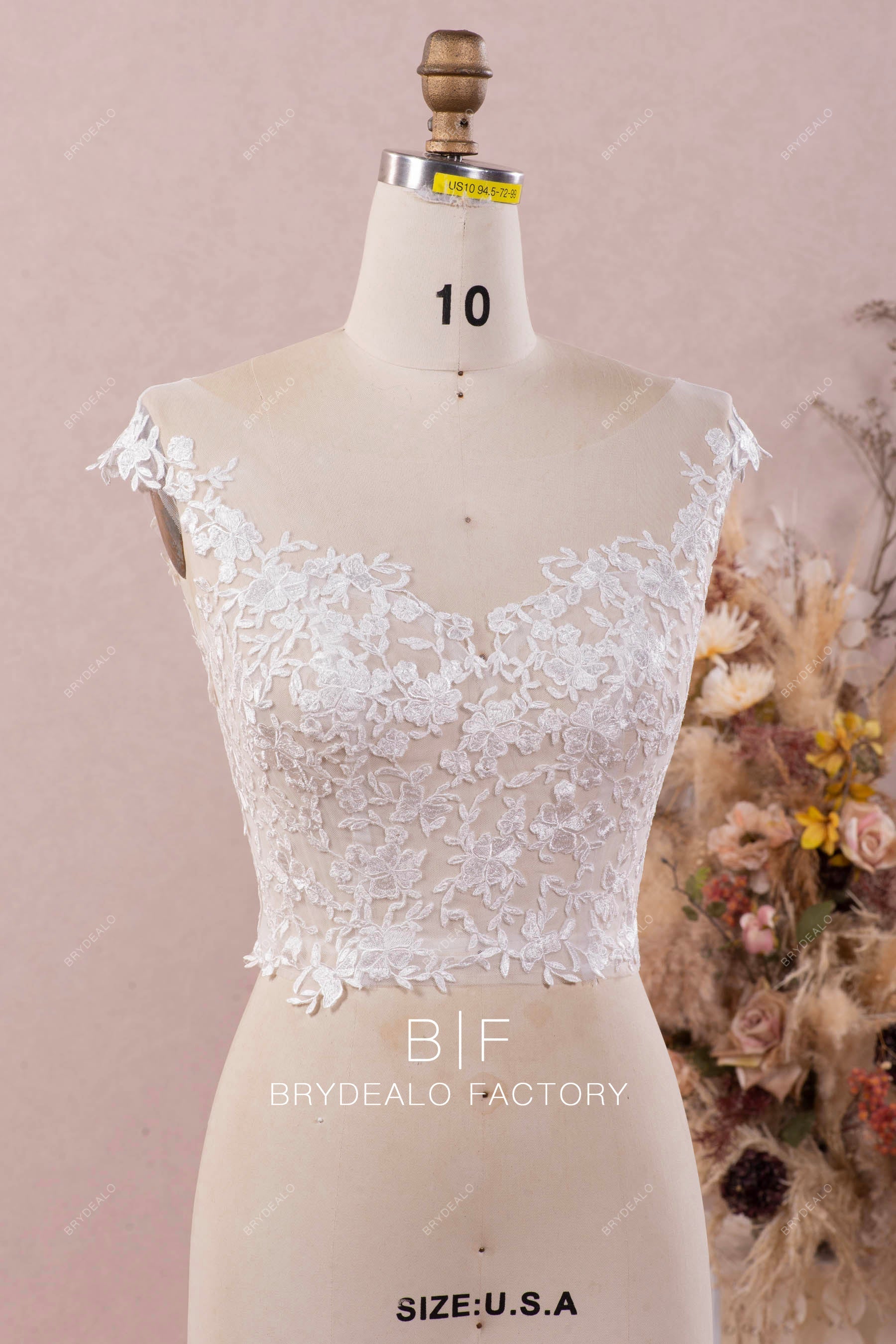 cap sleeve lace bridal crop top online
