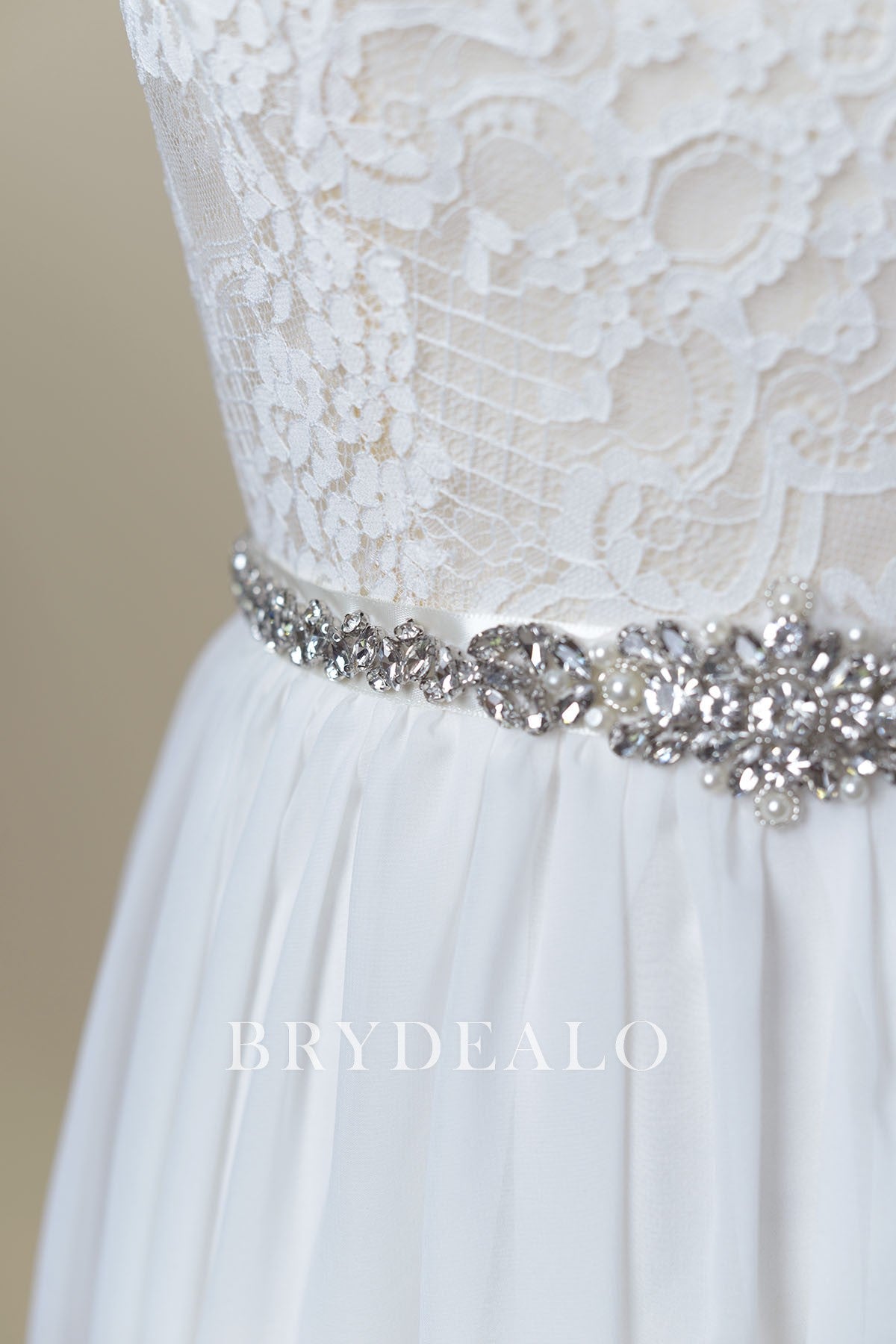 Best Pearls Crystals Satin Bridal Sash