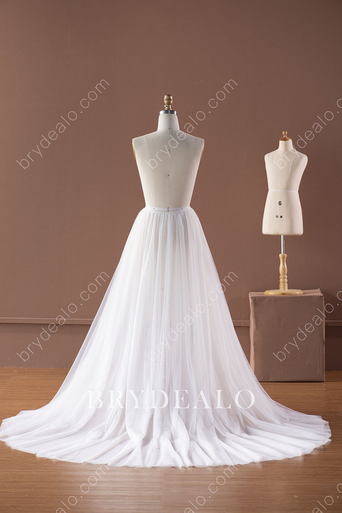elegant chapel train tulle bridal overskirt