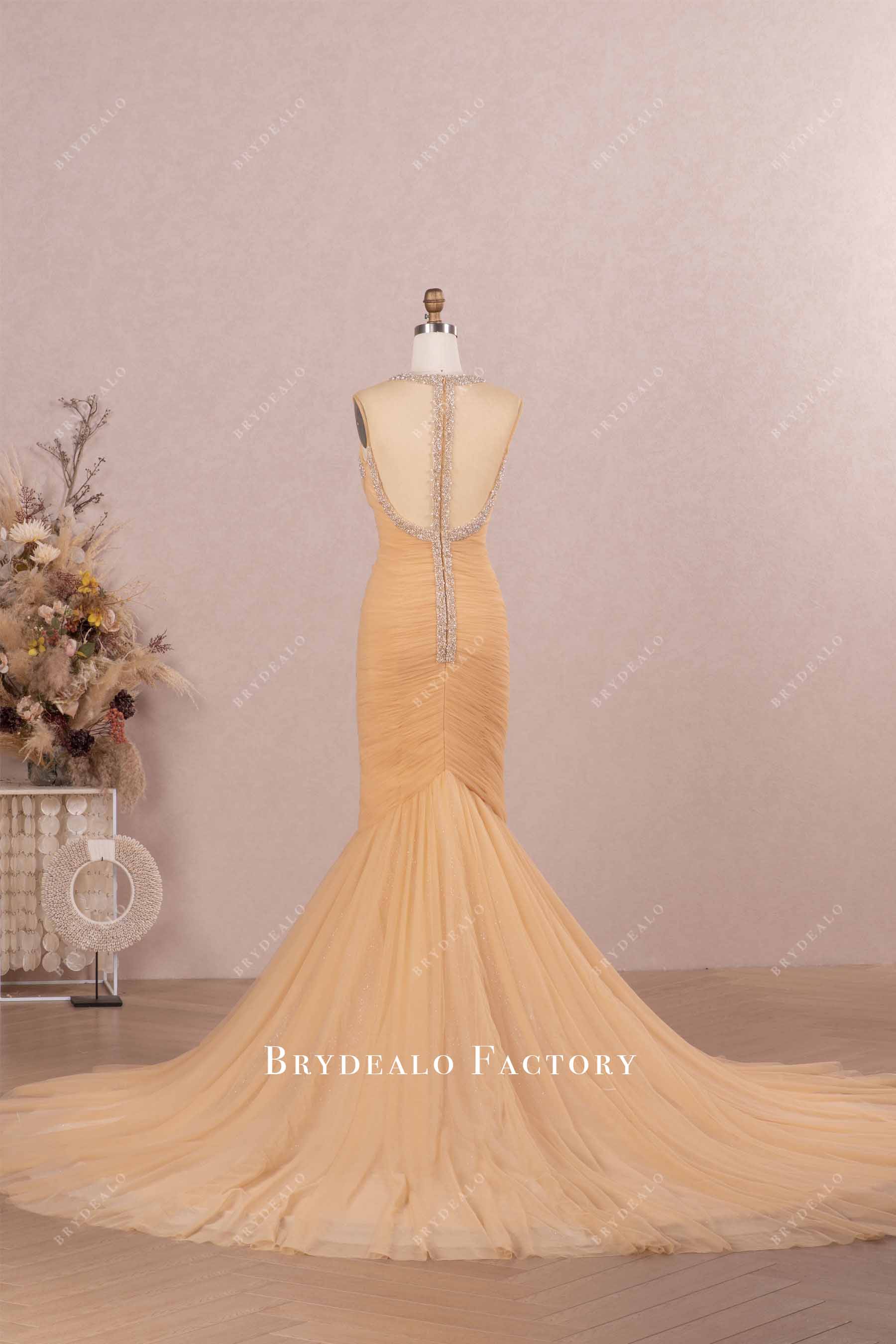 chapel train wedding gown