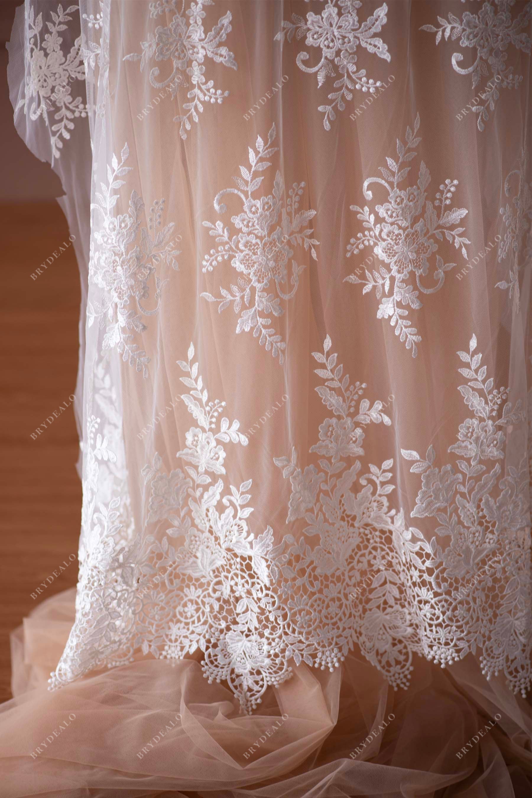 Designer Embroidery Chemical Flower Lace Fabric for dresses