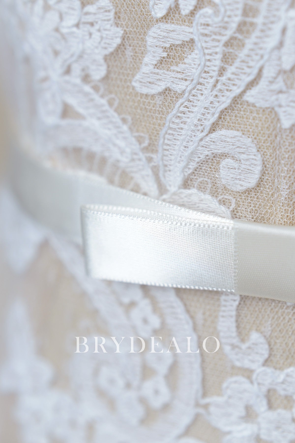 Cute Ivory Satin Bow Bridal Sash