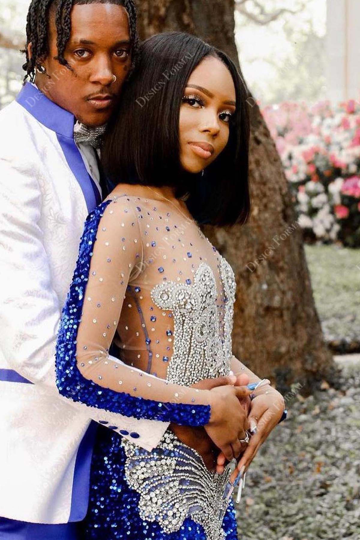 crystals illusion bodice