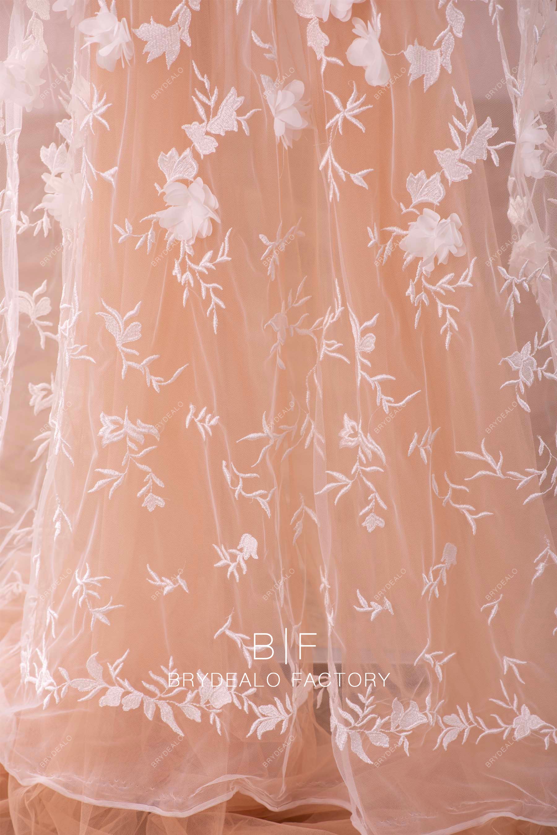 custom bridal gown embroidery lace by the yard