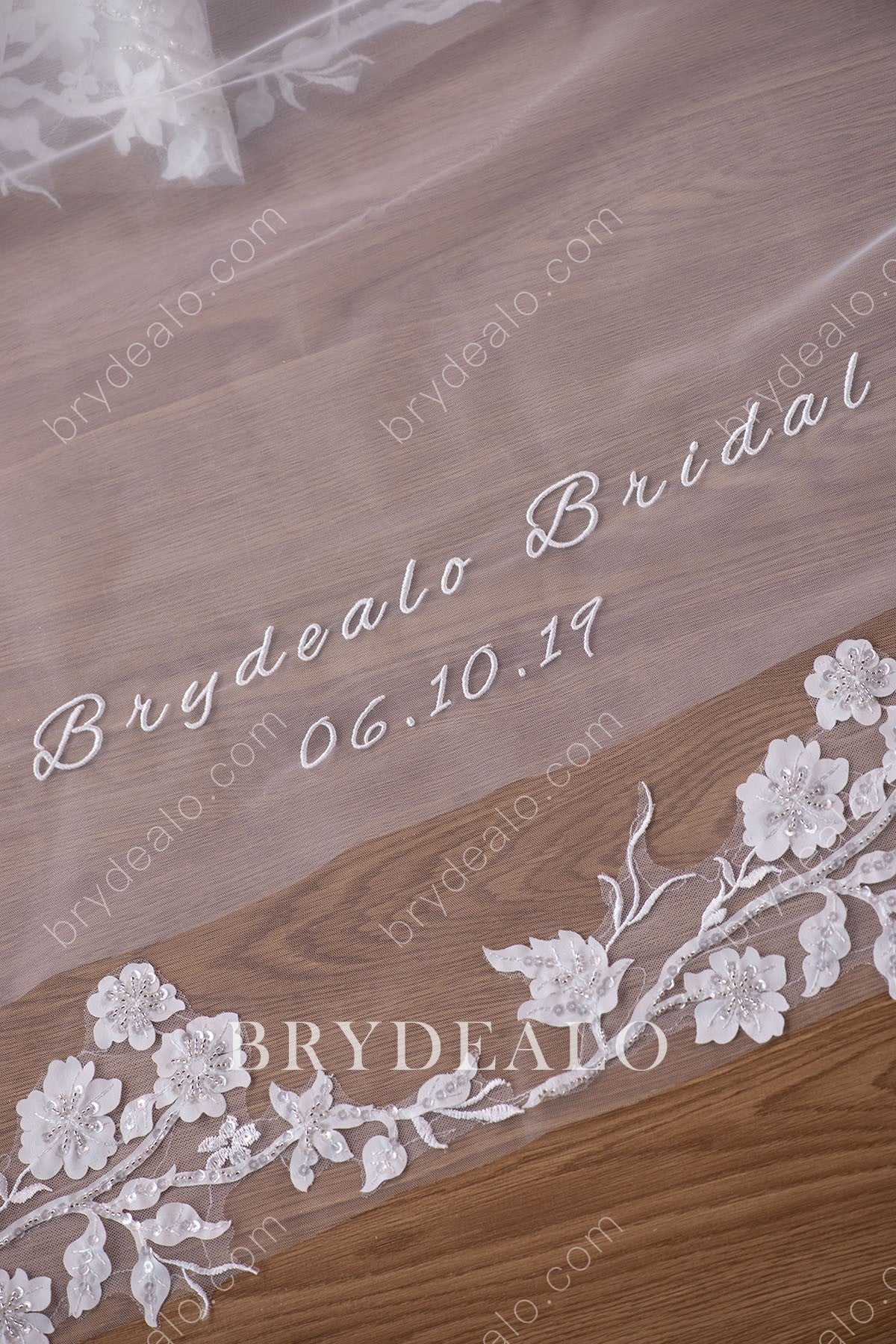 custom embroidery wedding veil