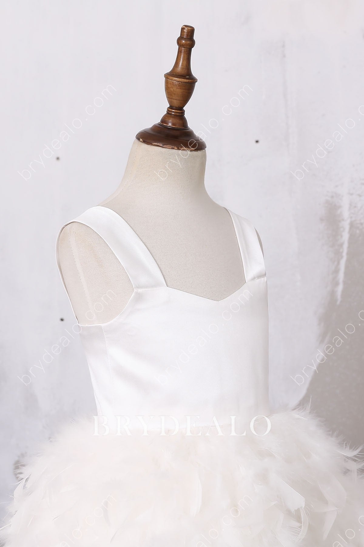 Designer Feather Flower Girl Dress For Wedding