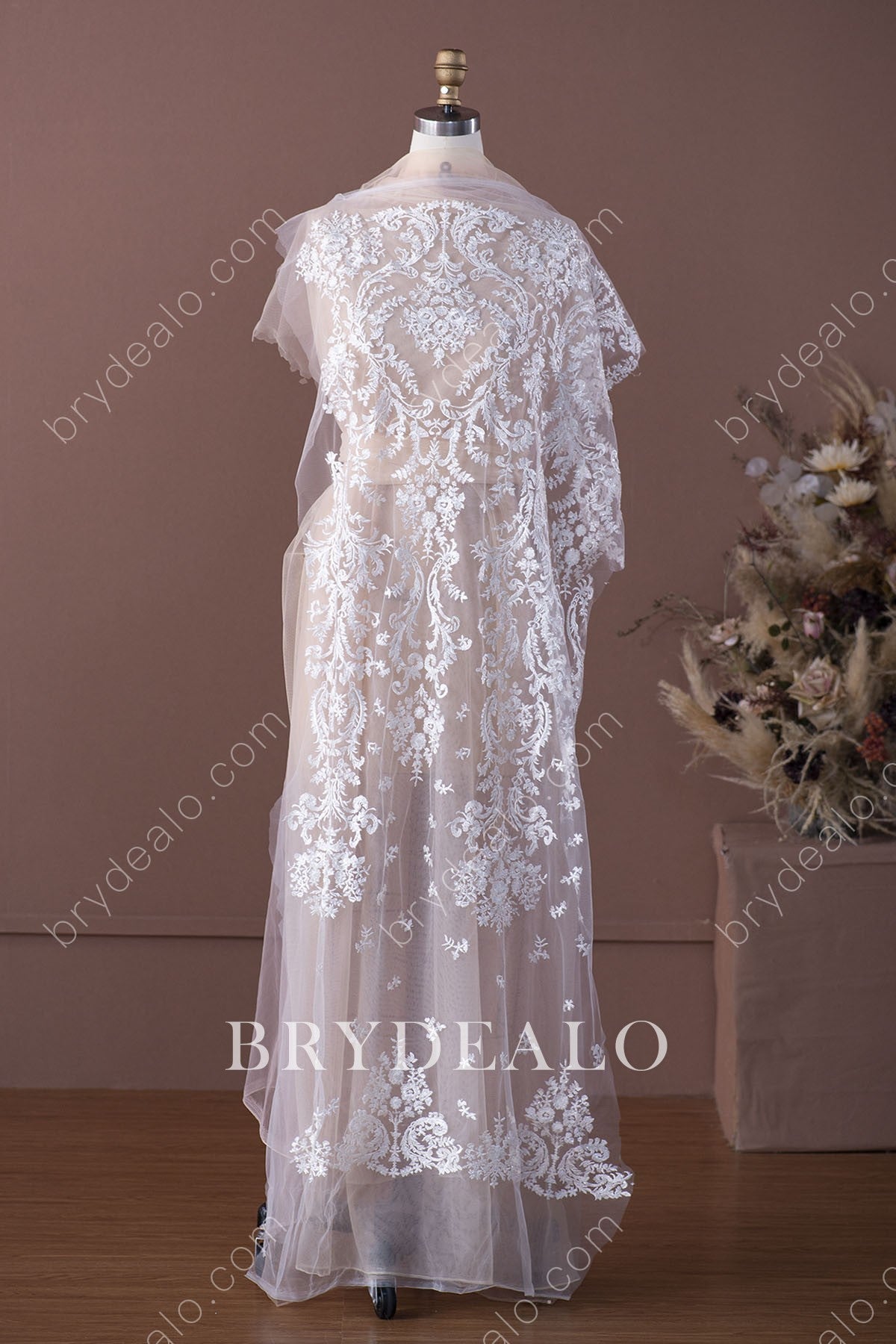 Gorgeous Botanic Embroidery Lace Fabric Online